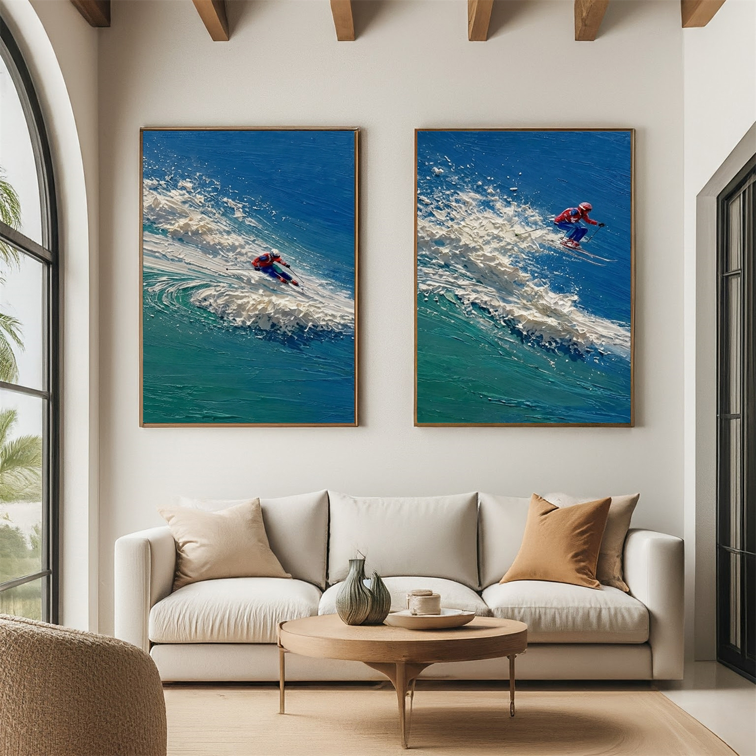 Surfing Sport Textured Wall Art Set of 2 #MS108