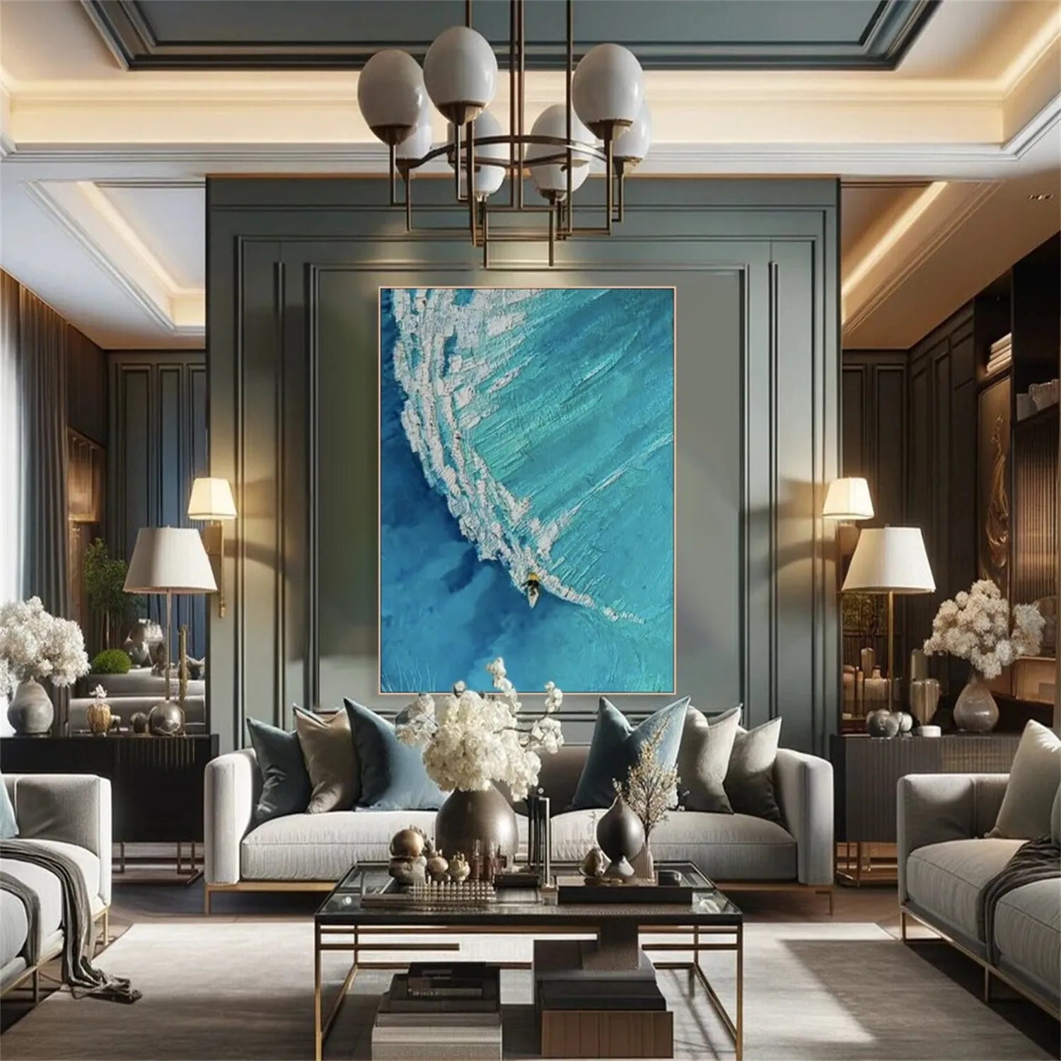 Ocean Textured Painting Canvas #OP011