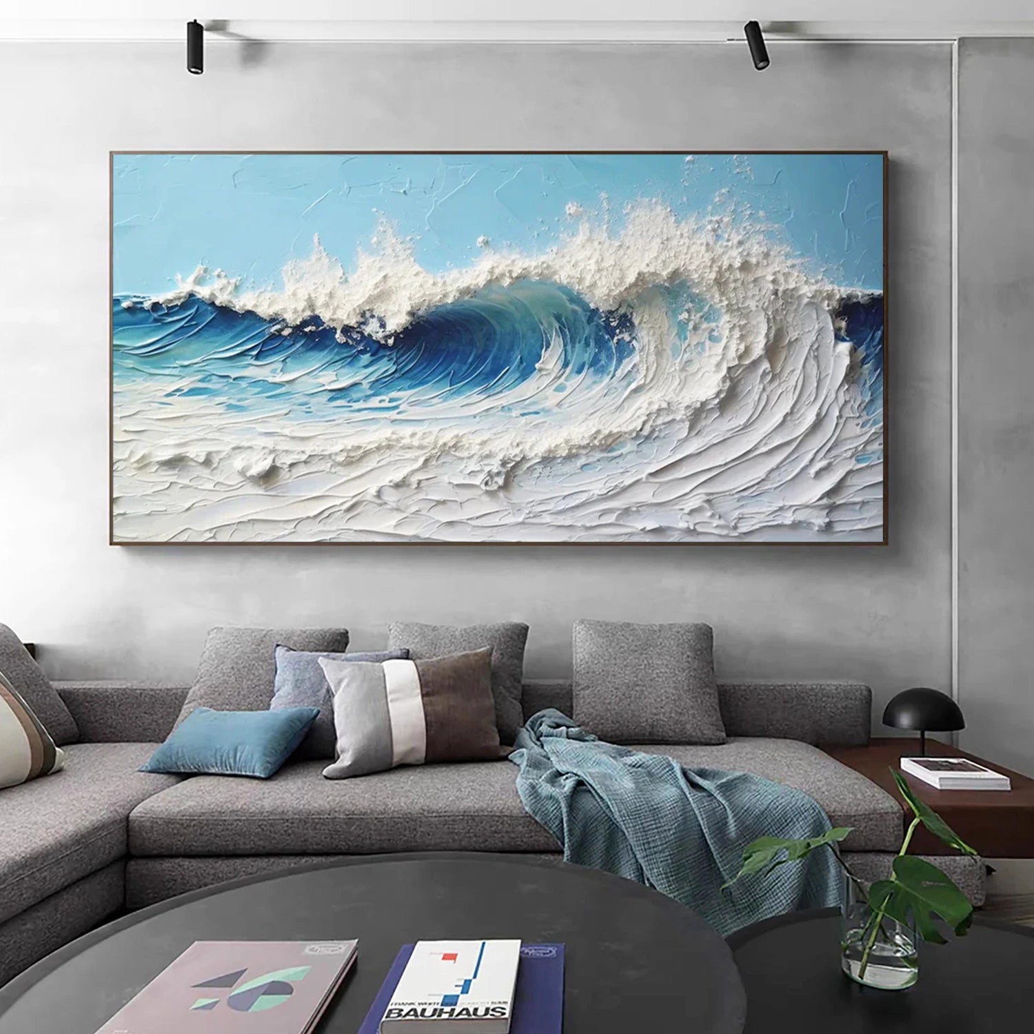 Ocean And Sky Textured Painting Canvas #OS010