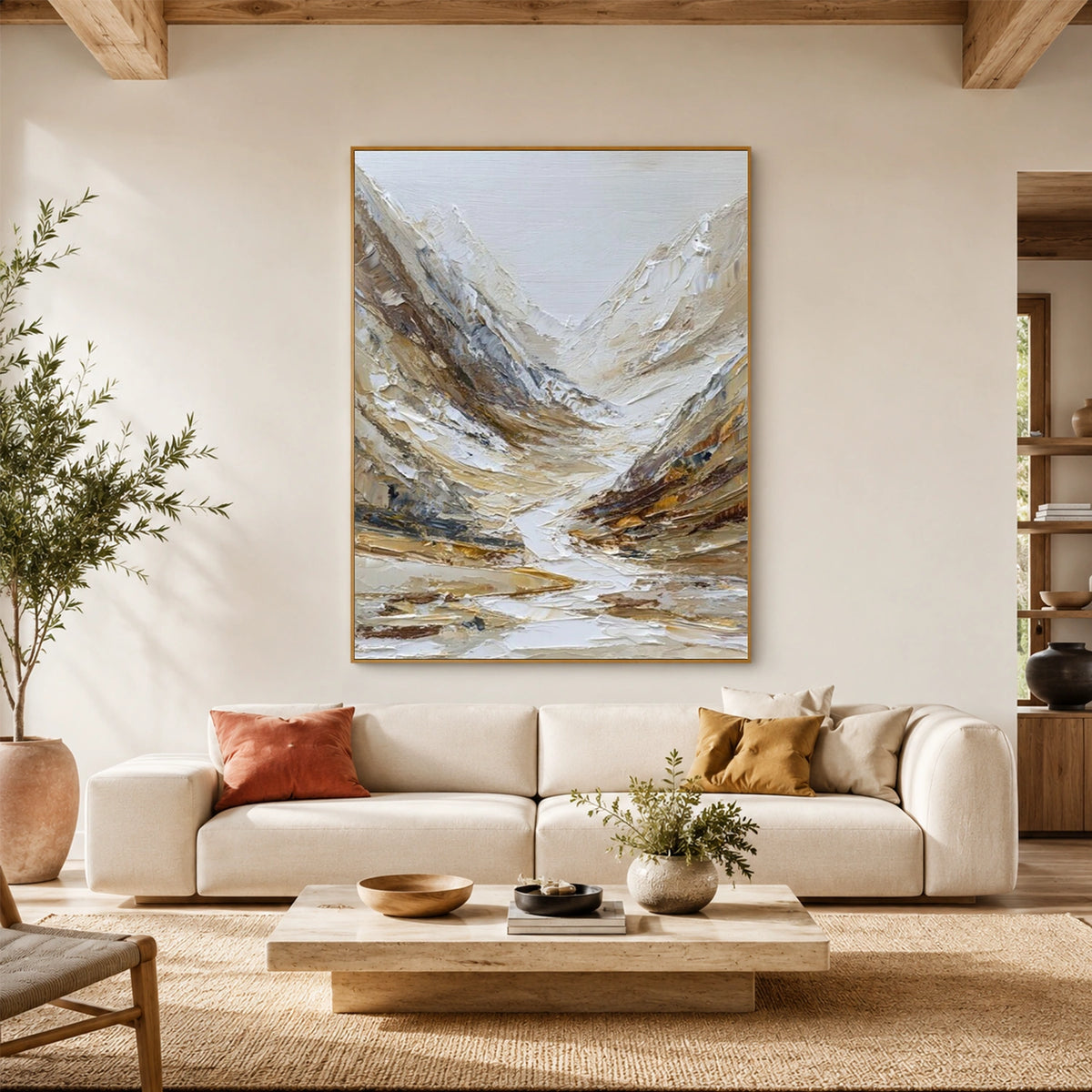 Abstract Mountain Textured Canvas Art #MO076