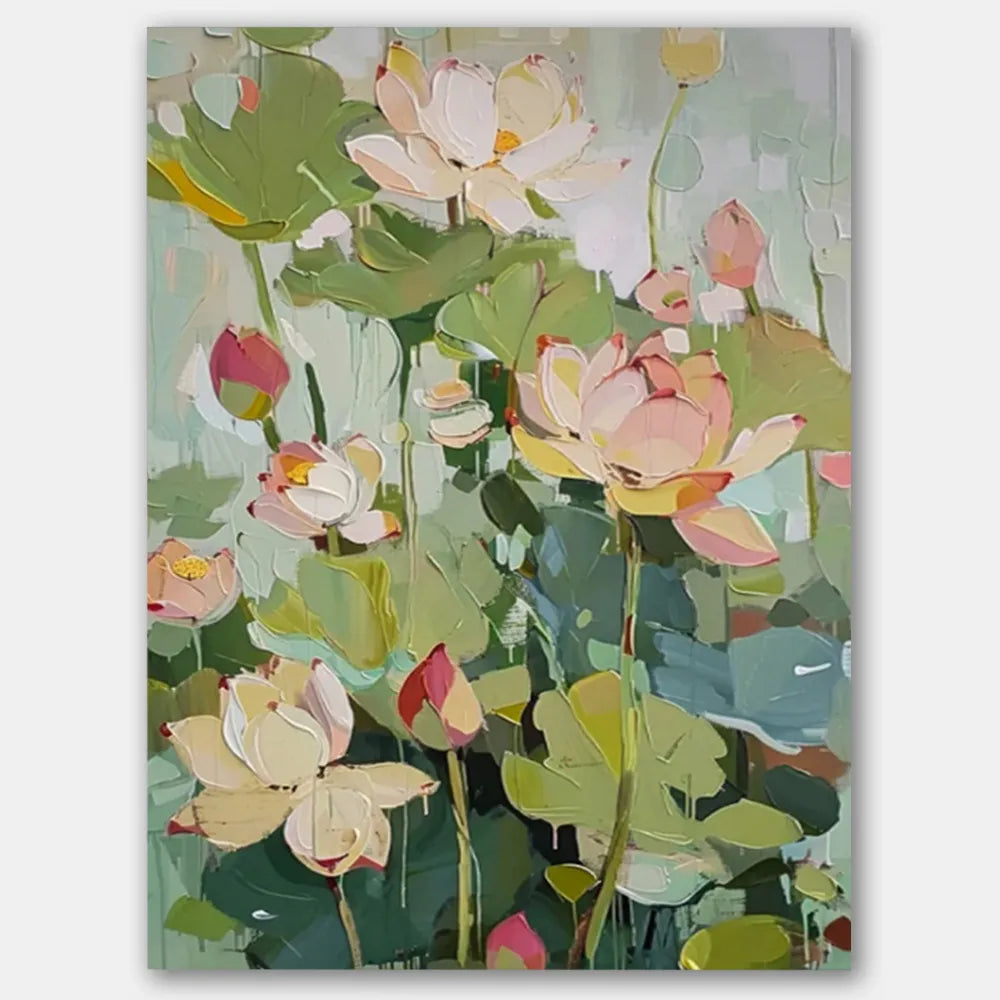 Colorful Flower Textured Painting Canvas #FP021