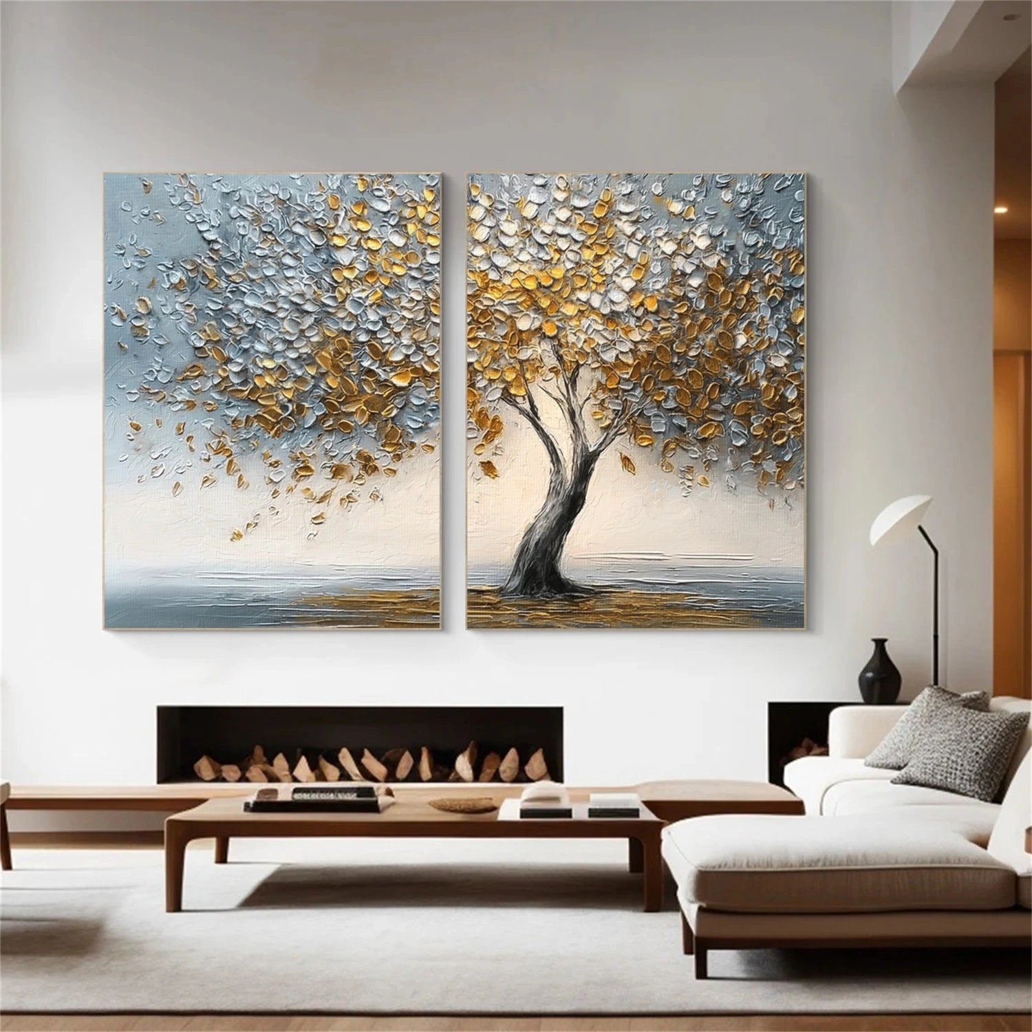 Tree Abstract Textured Wall Art Set of 2 #TP066