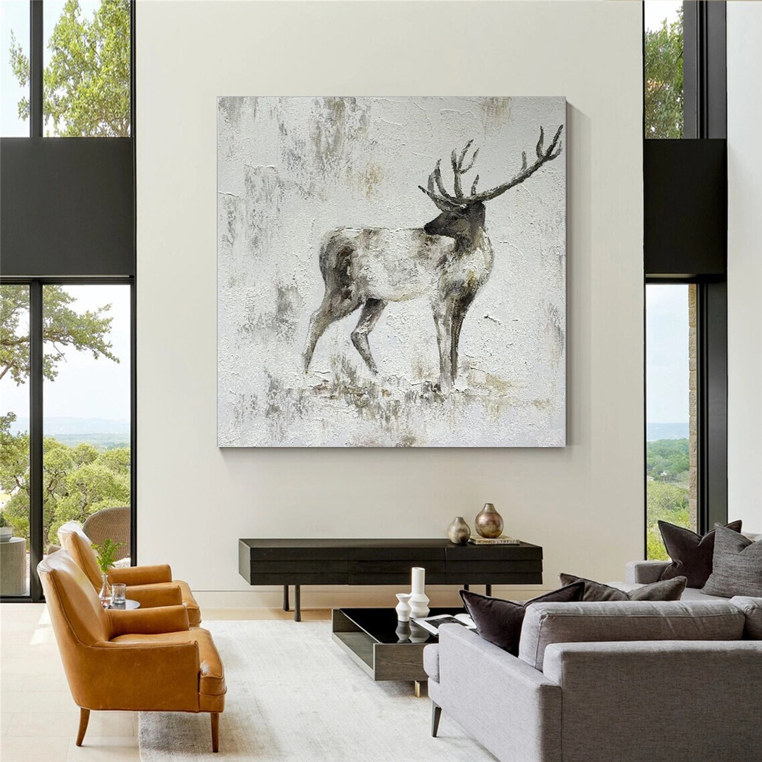 Abstract Animal Cervus elaphus Wall Art #AC053