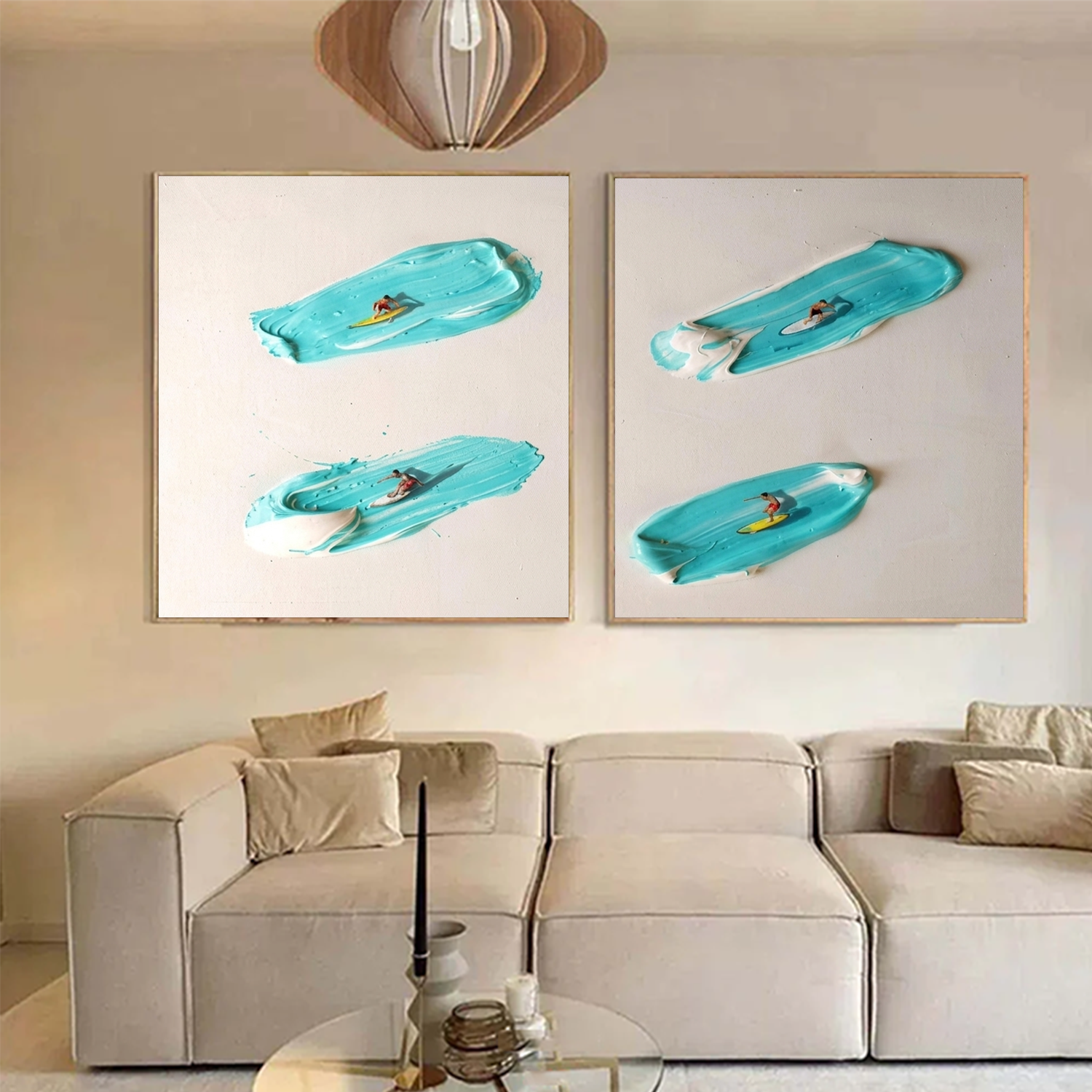 Surfing Sport Textured Wall Art Set of 2 #MS111