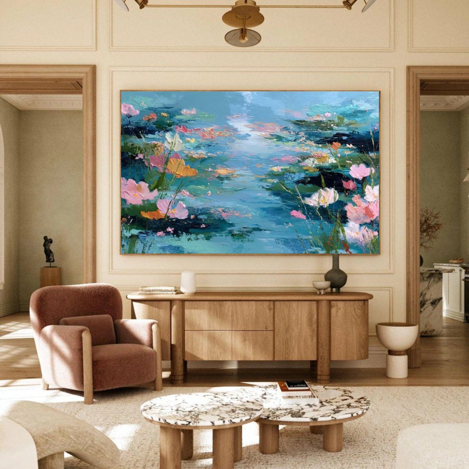 Flower And Tree Textured Painting Canvas #FT009