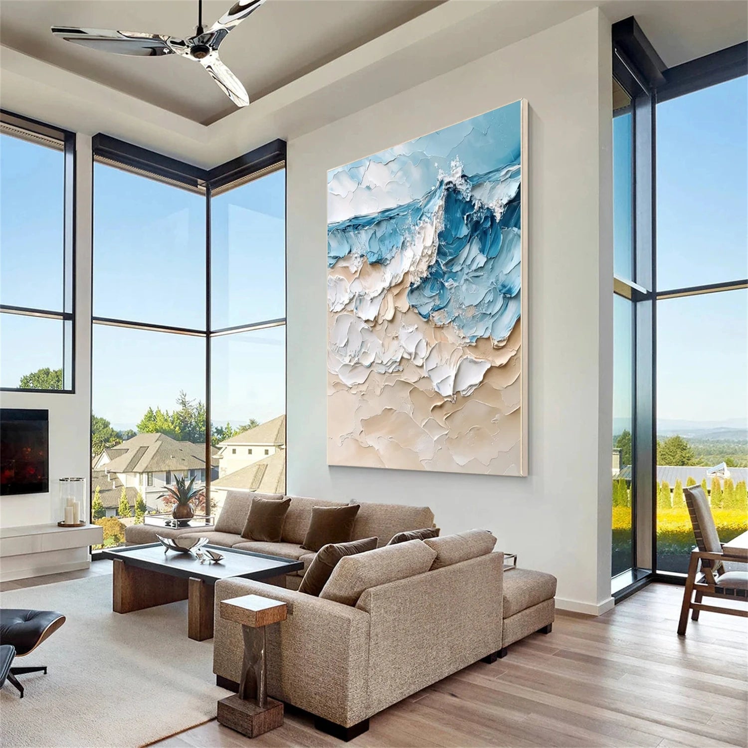 Ocean Abstract Textured Wall Art #OP032