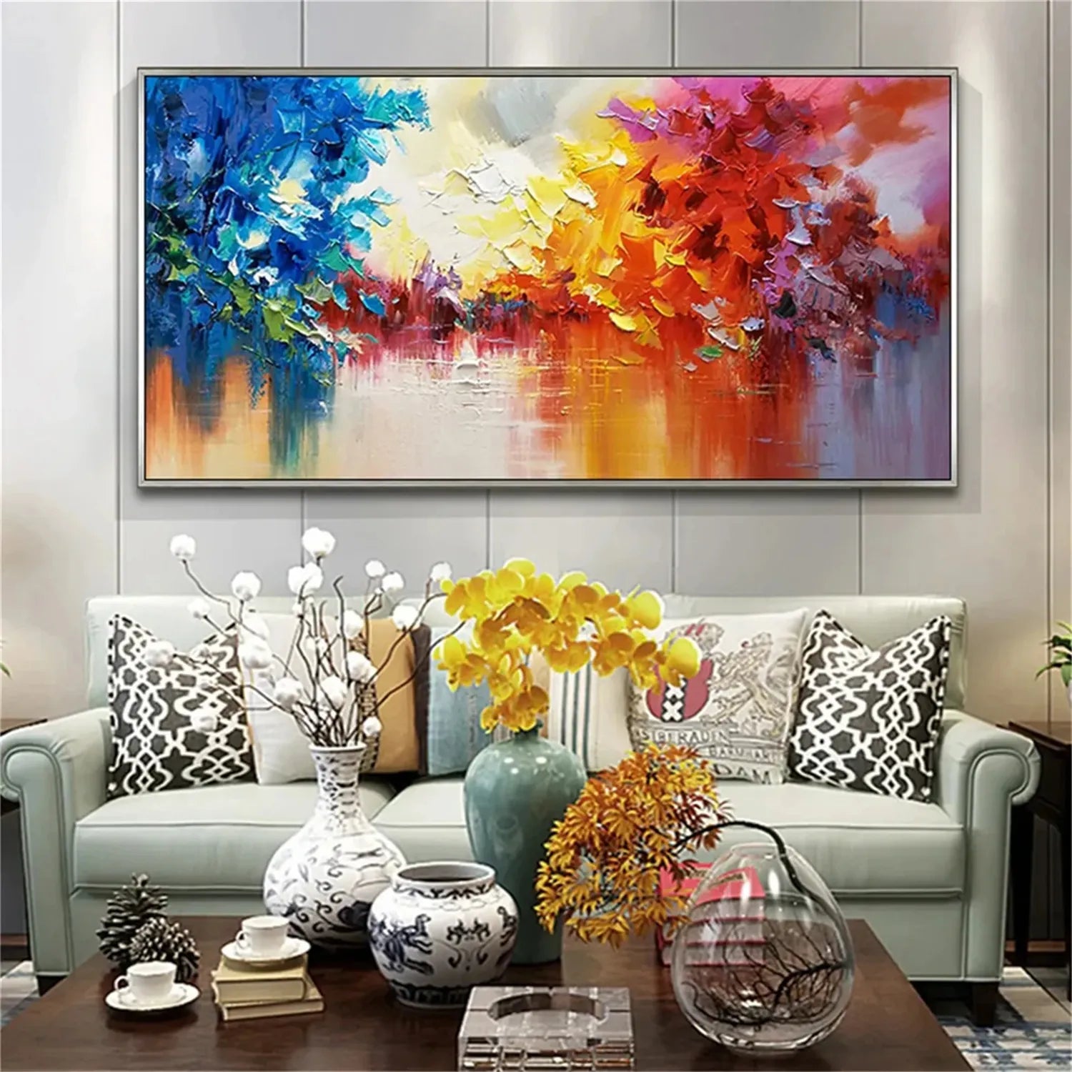 Colorful Abstract Textured Painting Canvas #AT008