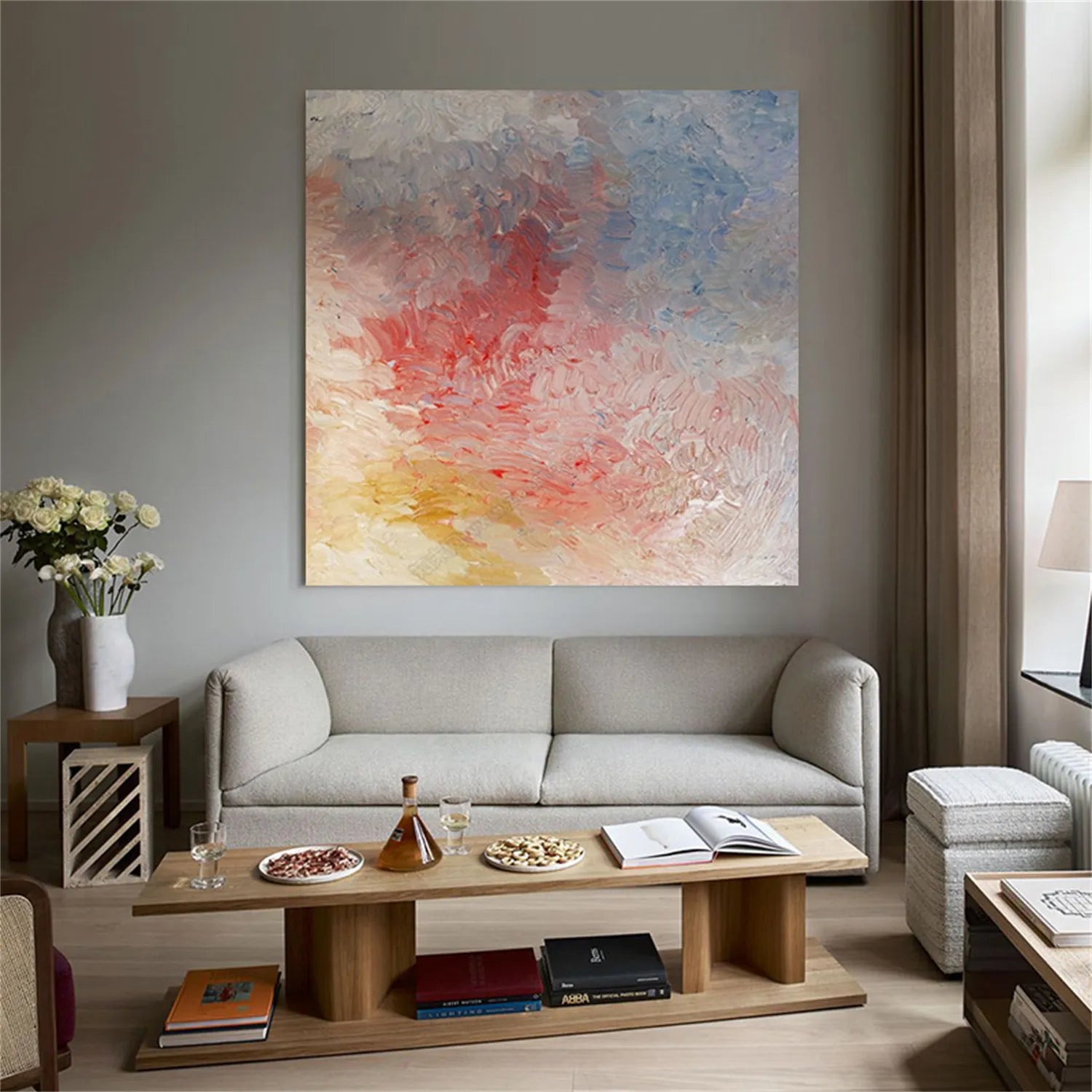 Colorful Abstract Textured Painting Canvas #AT061