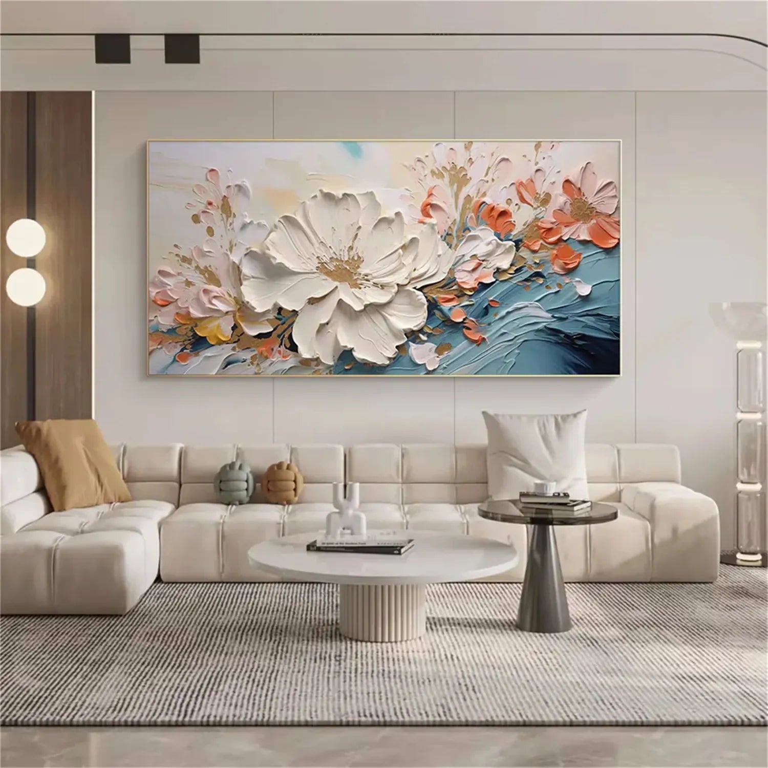 Colorful Flower Textured Painting Canvas #FP011