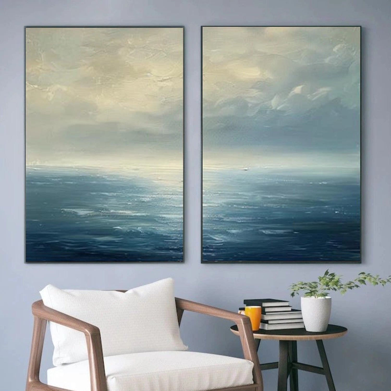 Ocean And Sky Abstract Wall Art Set of 2 #OS121
