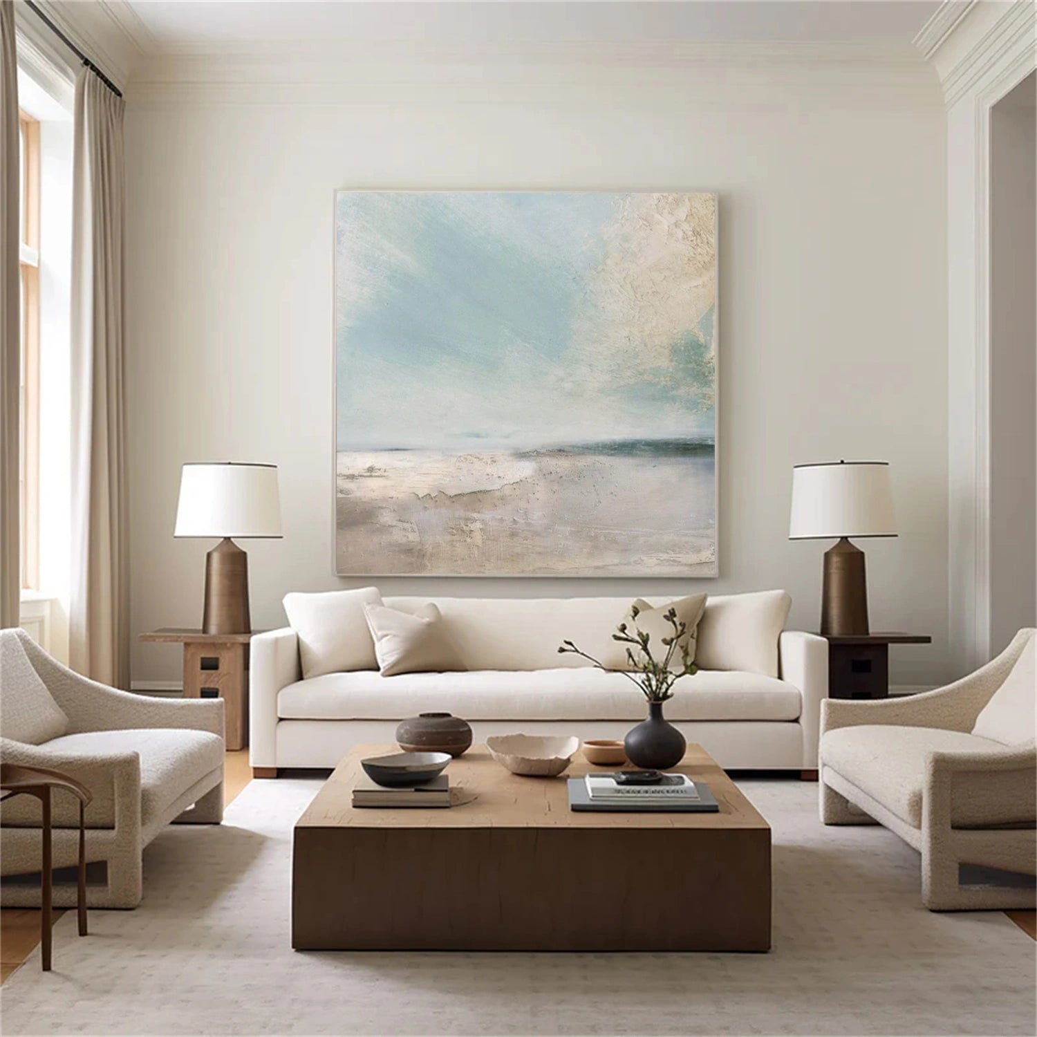 Ocean And Sky Abstract Wall Art #OS070