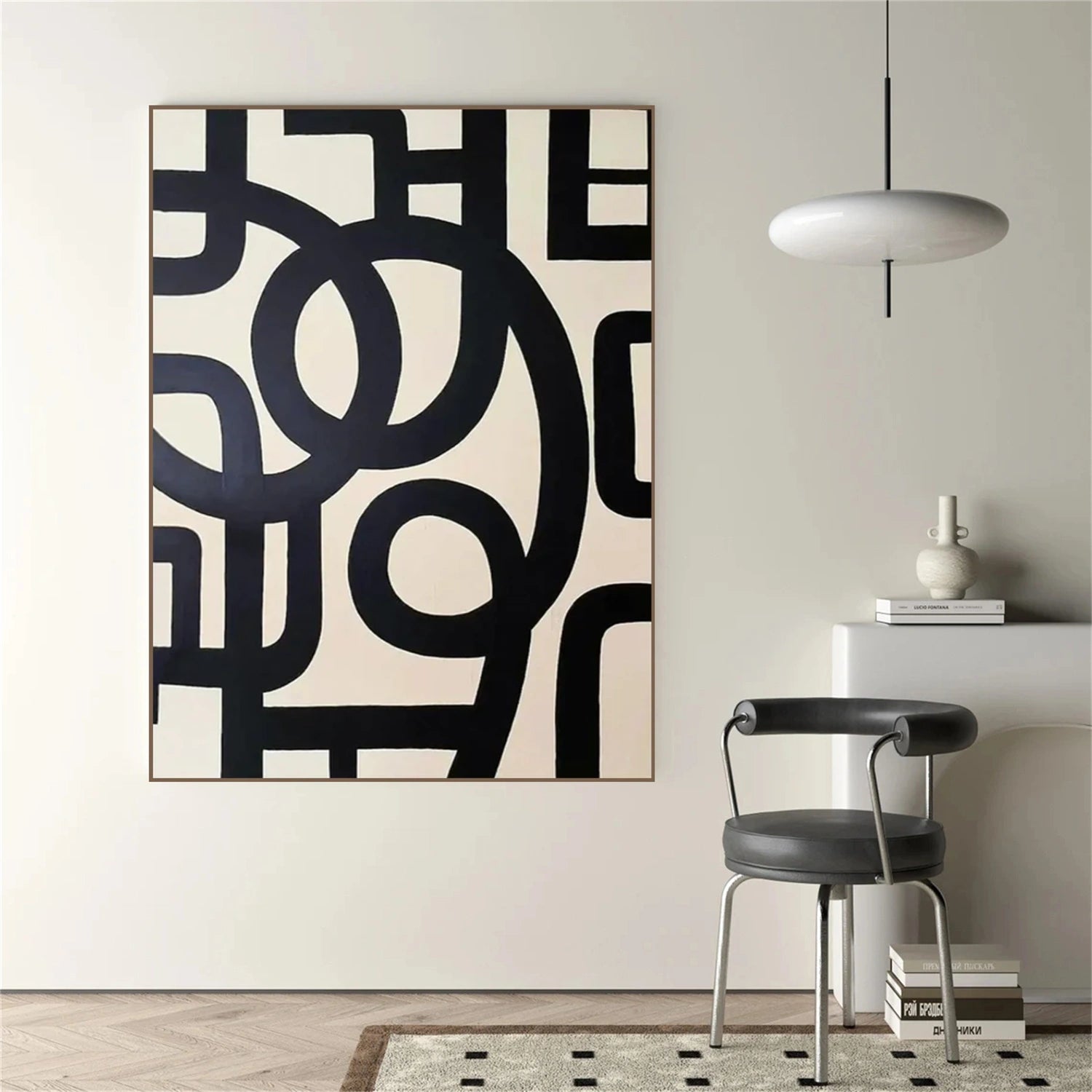 Black and Beige Minimalist Canvas Art #MT184