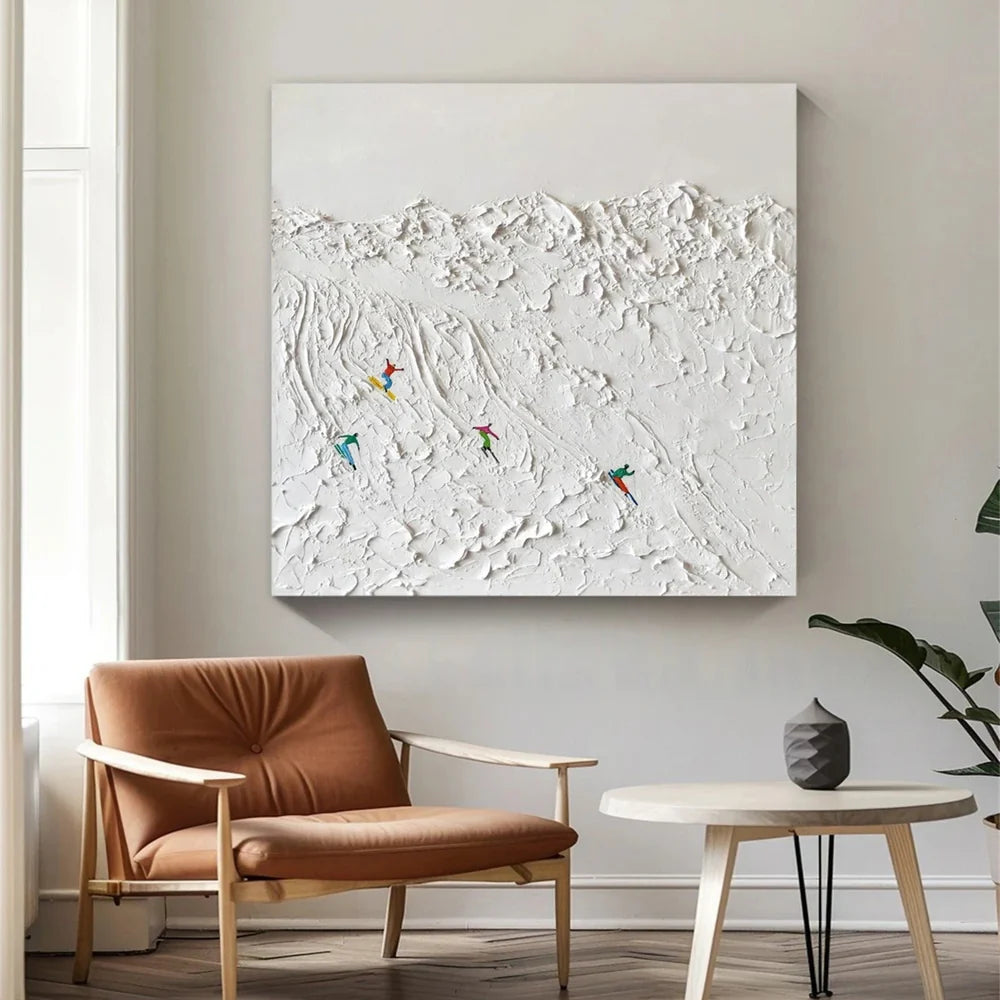 Skiing Sports Textured Painting Canvas #MS008