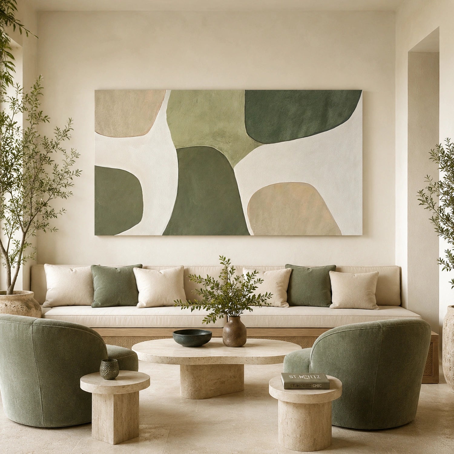 Green Minimalist Canvas Art #MT215