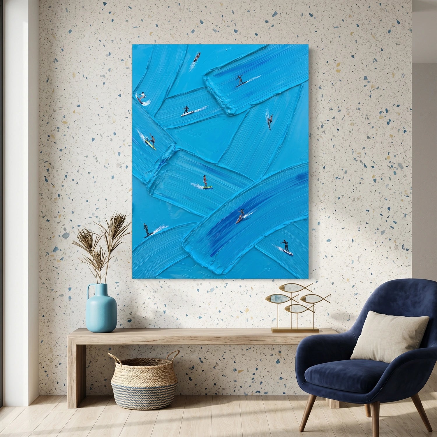 Surfing Sport Textured Wall Art #MS118