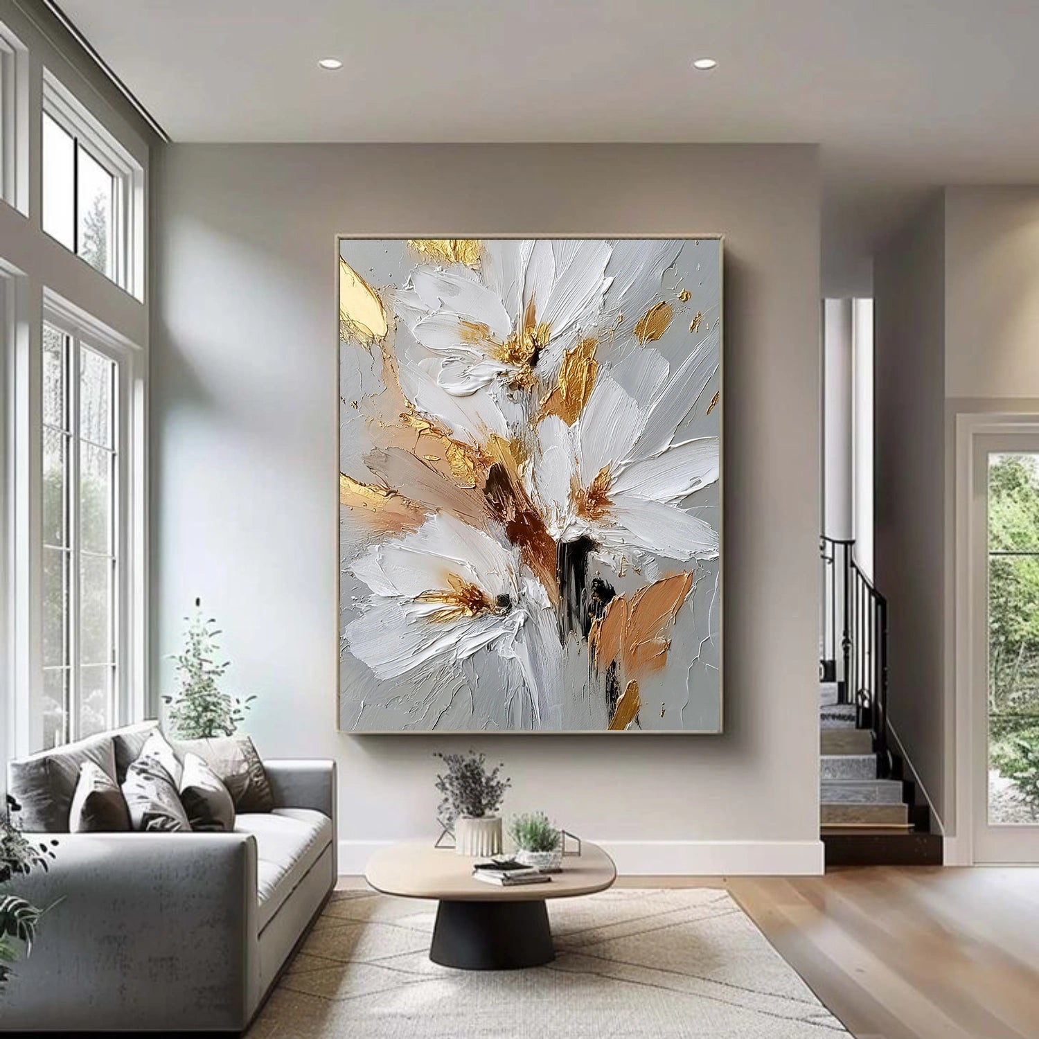 Flower Abstract Textured Wall Art #FP168