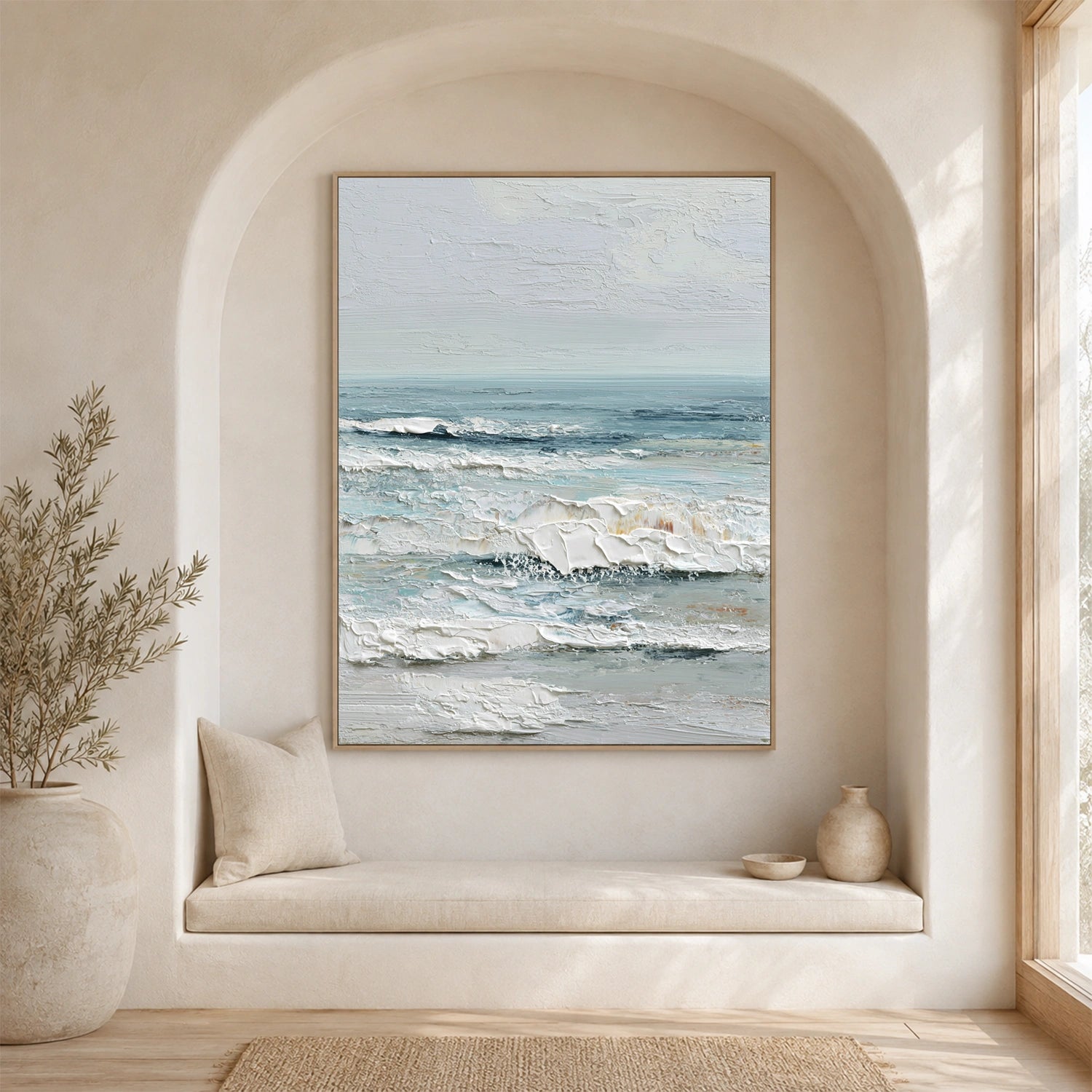 Ocean And Sky Abstract Textured Wall Art #OS190