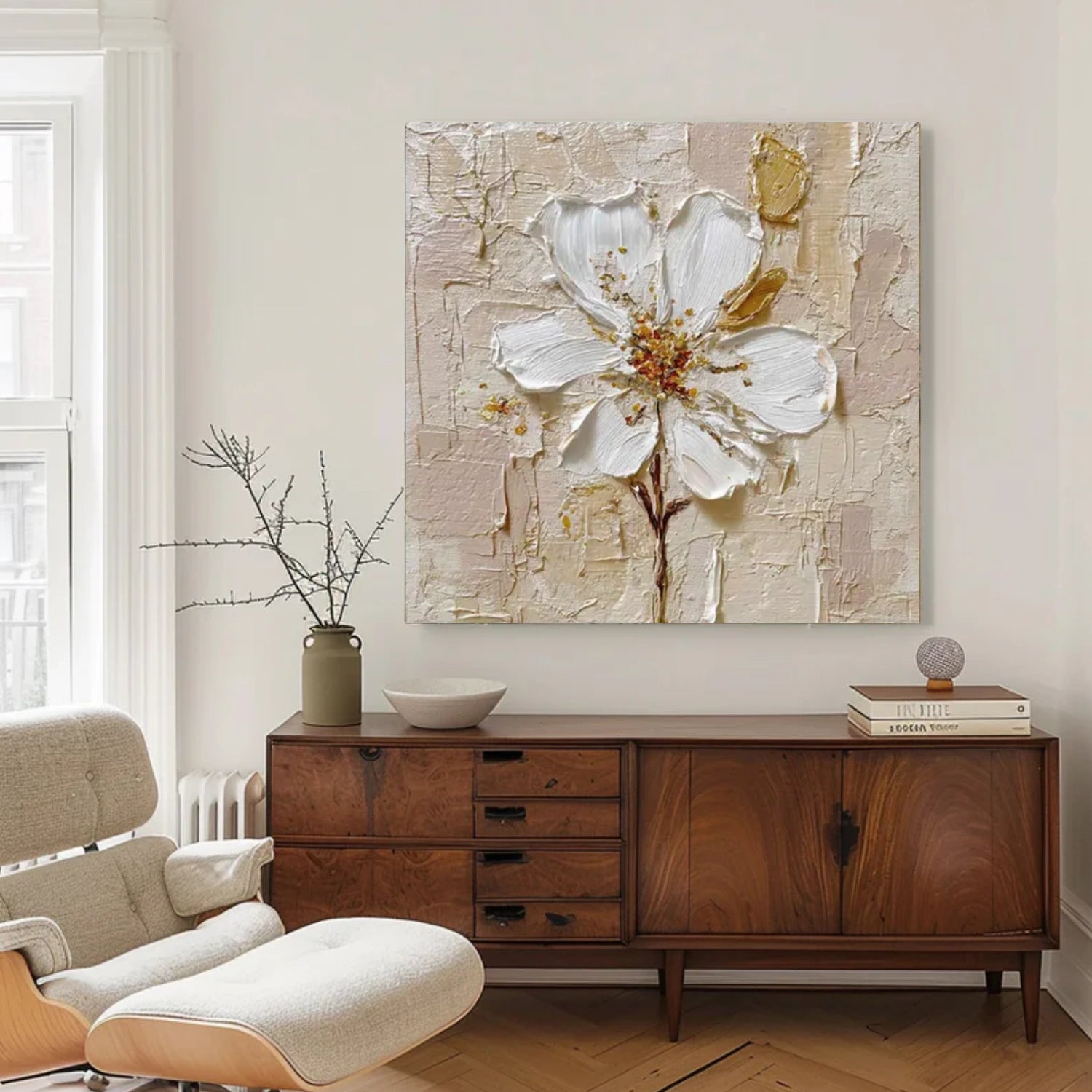 Flower Abstract Textured Wall Art #FP133
