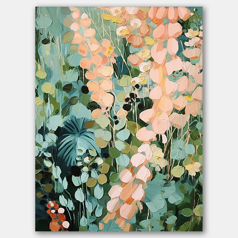 Colorful Flower Textured Painting Canvas #FP016