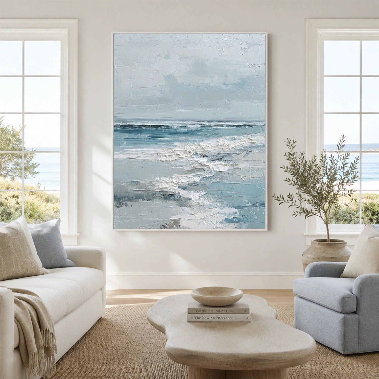Ocean And Sky Abstract Textured Wall Art #OS189