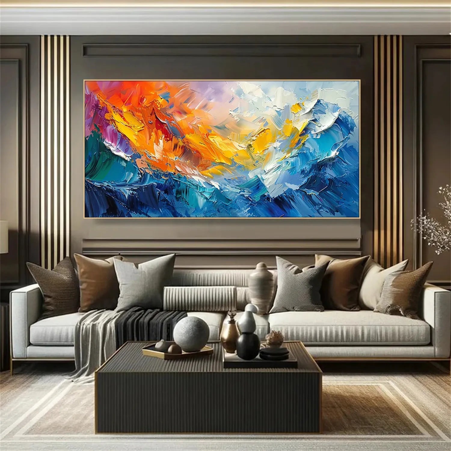 Colorful Abstract Textured Painting Canvas #AT050