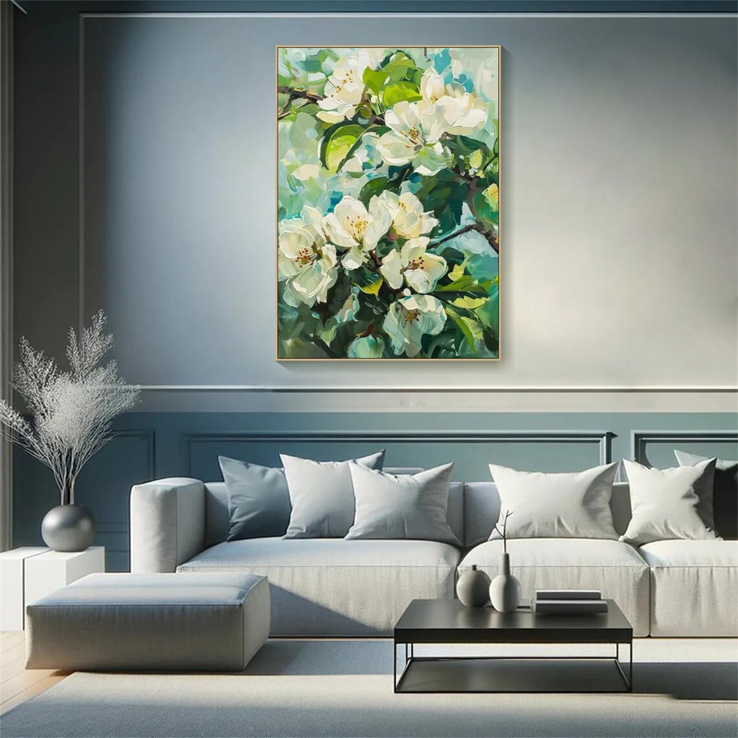 Colorful Flower Textured Painting Canvas #FP019