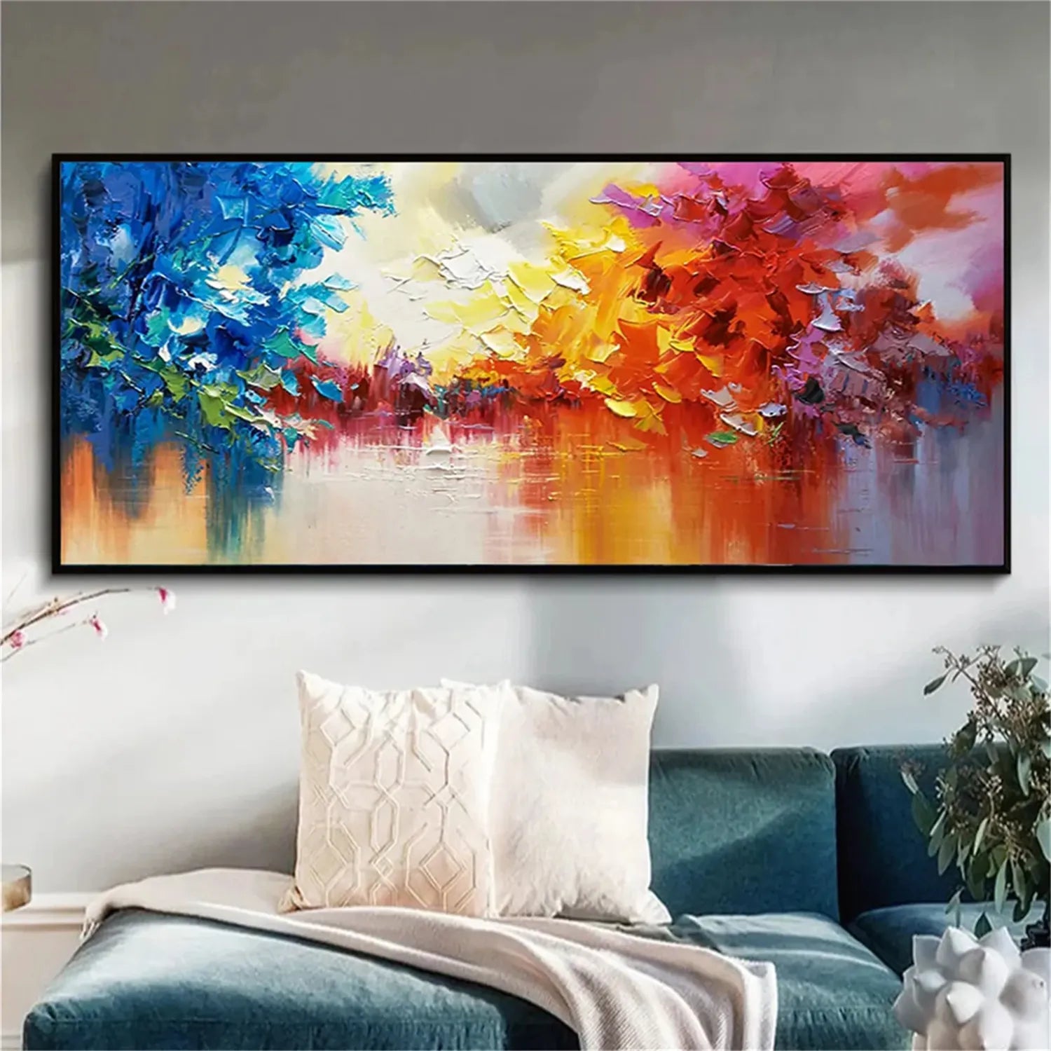 Colorful Abstract Textured Painting Canvas #AT008