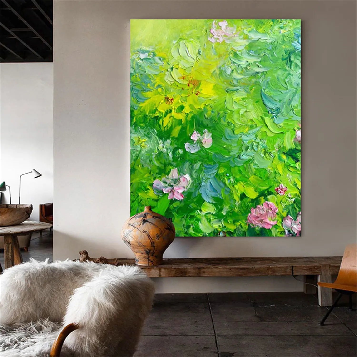 Colorful Flower Textured Painting Canvas #FP030