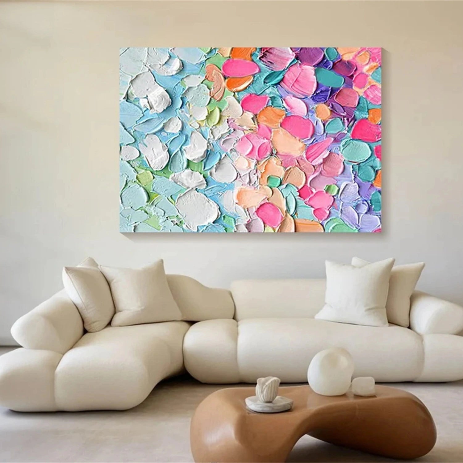 Colorful Abstract Textured Painting Canvas #AT075