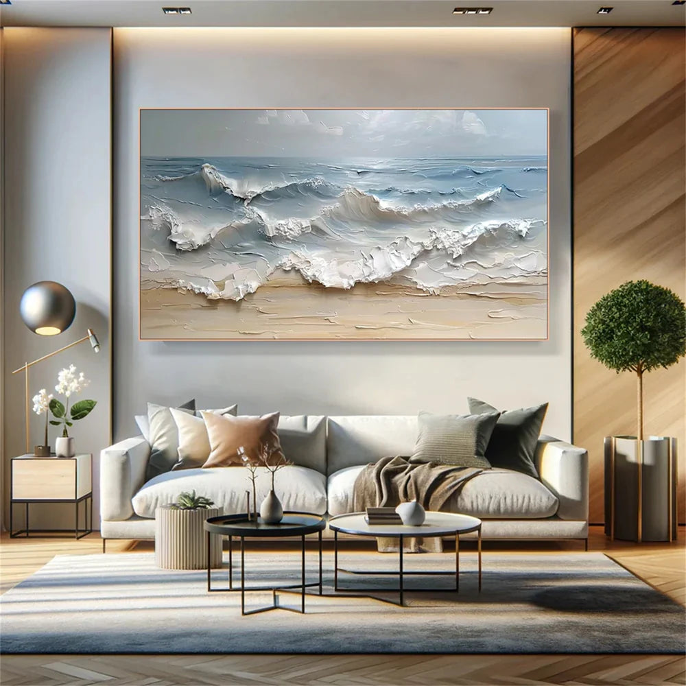 Ocean And Sky Textured Painting Canvas #OS005