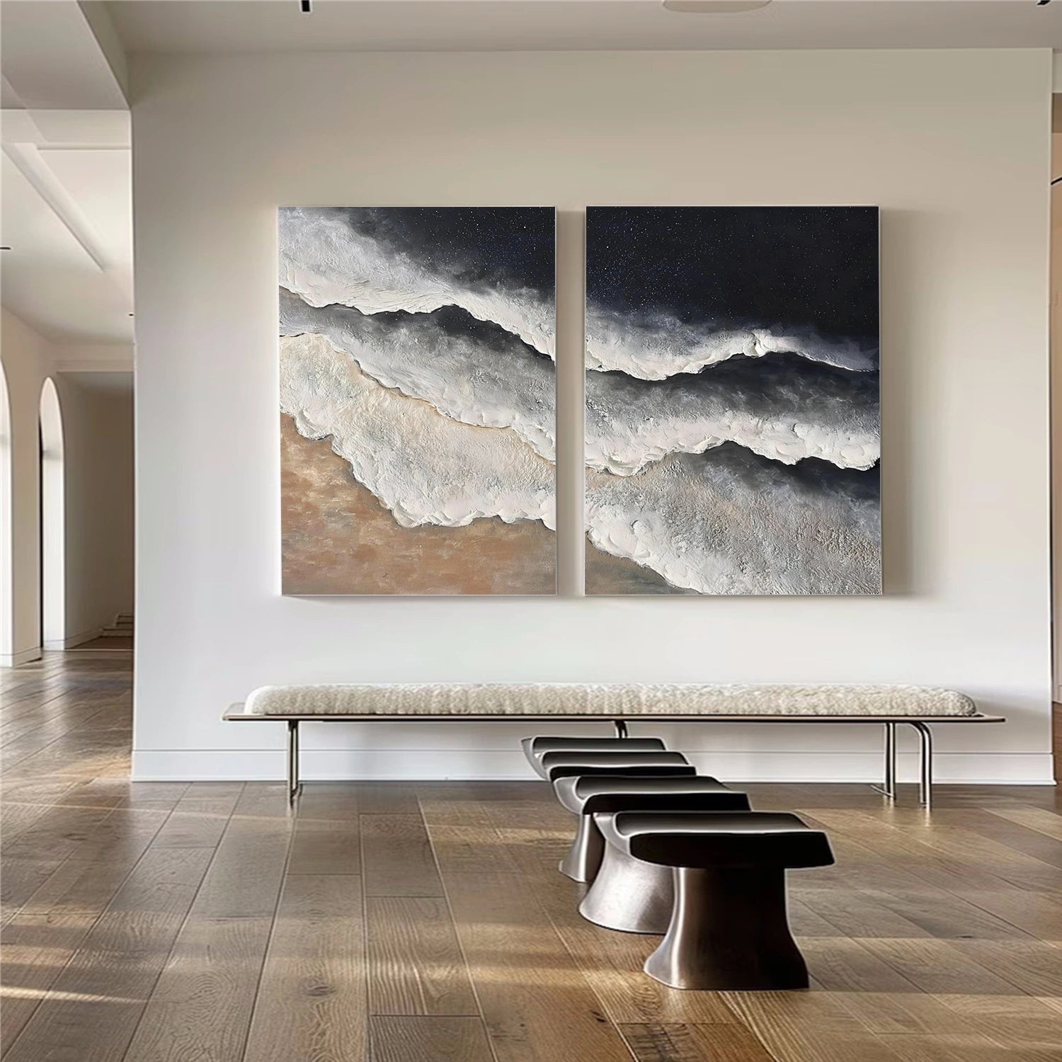 Ocean Abstract Textured Wall Art Set of 2 #OP060