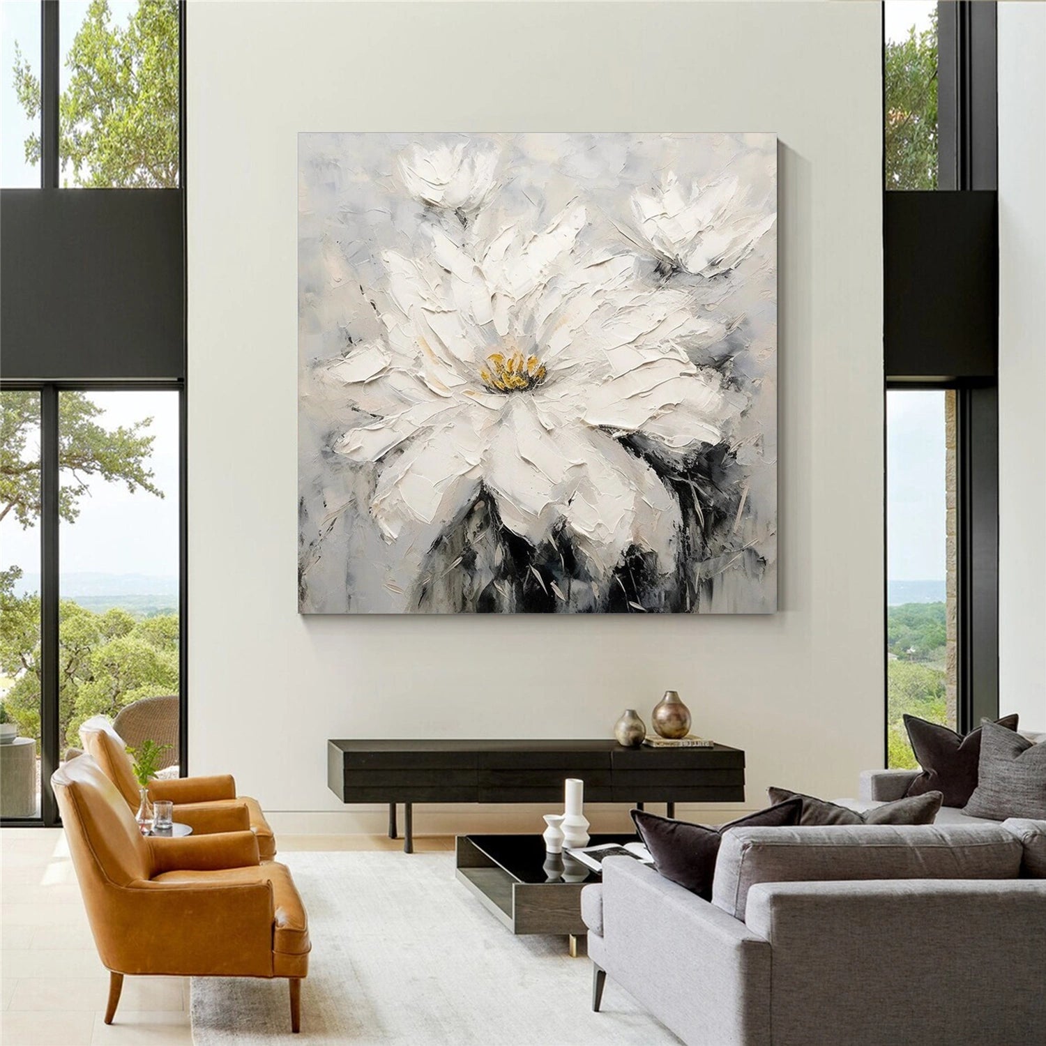 Flower Textured Painting Canvas #FP093