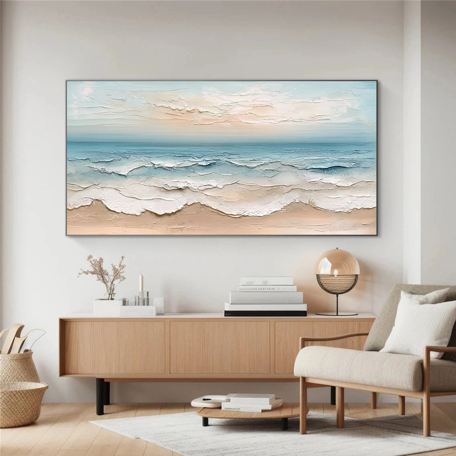 Ocean And Sky Abstract Textured Wall Art  #OS056