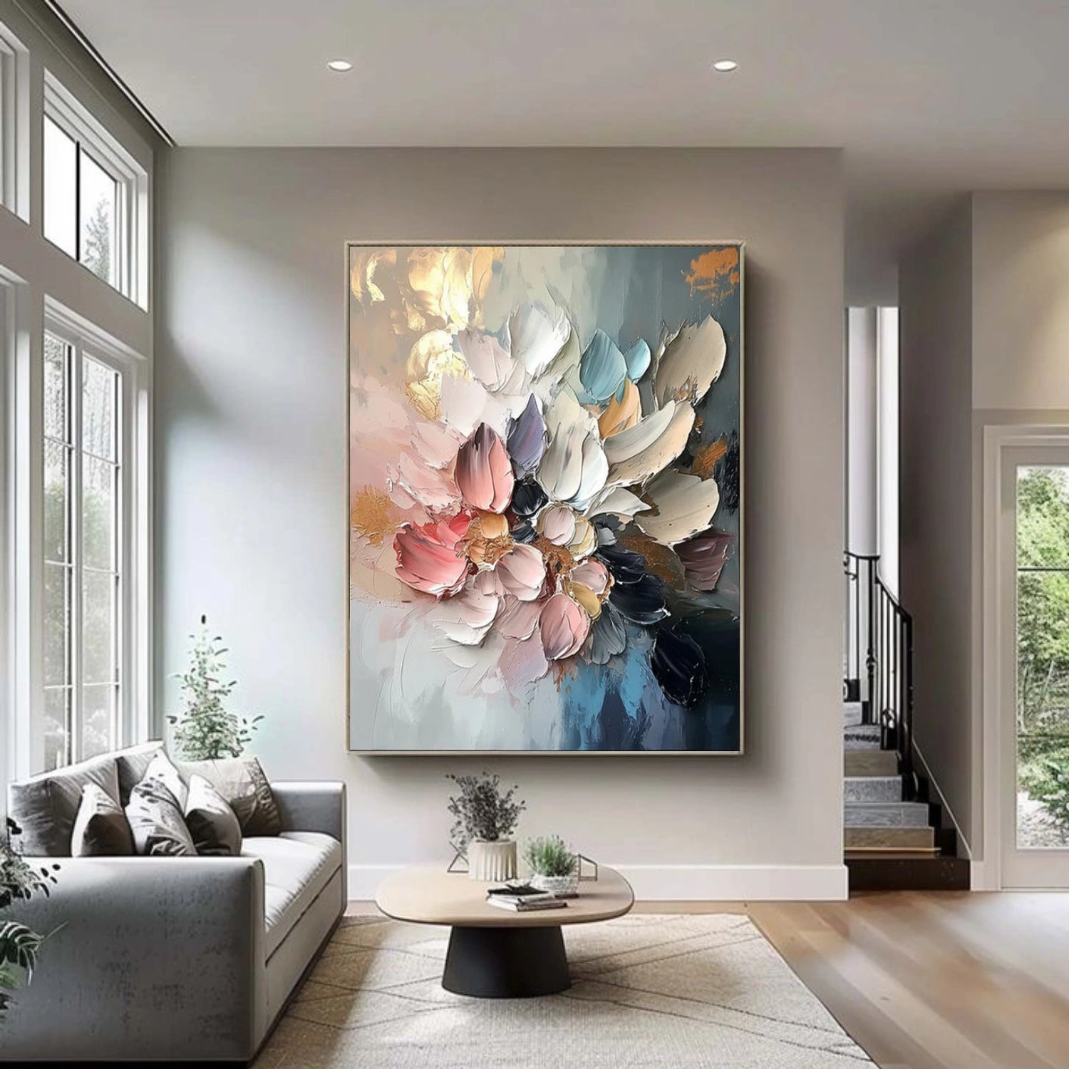 Flower Abstract Textured Wall Art #FP192