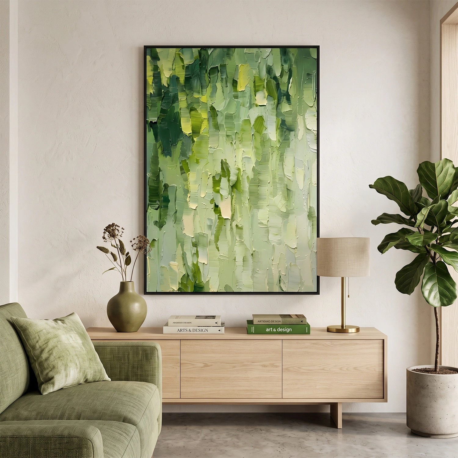 Green Abstract Textured Wall Art #AT163