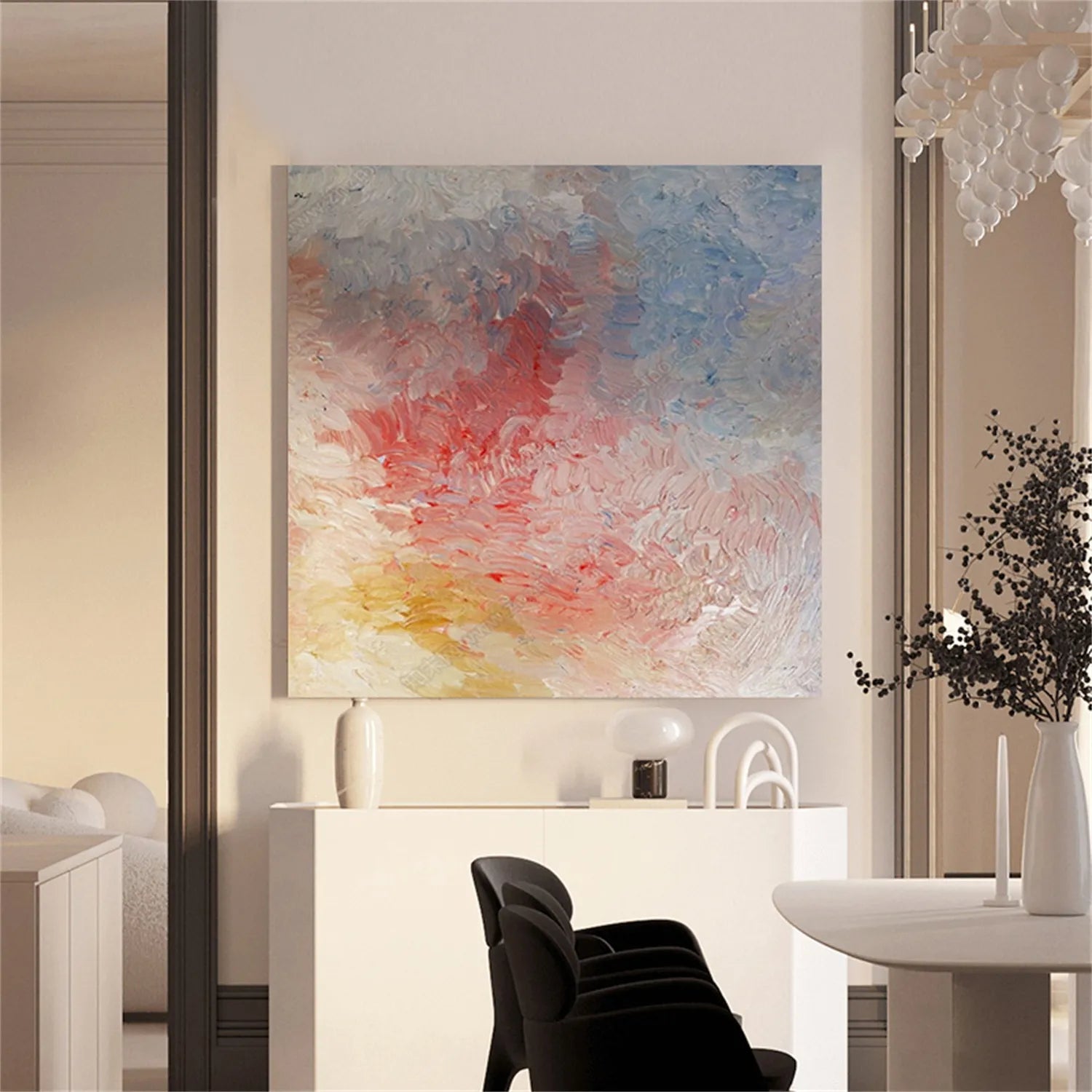 Colorful Abstract Textured Painting Canvas #AT061