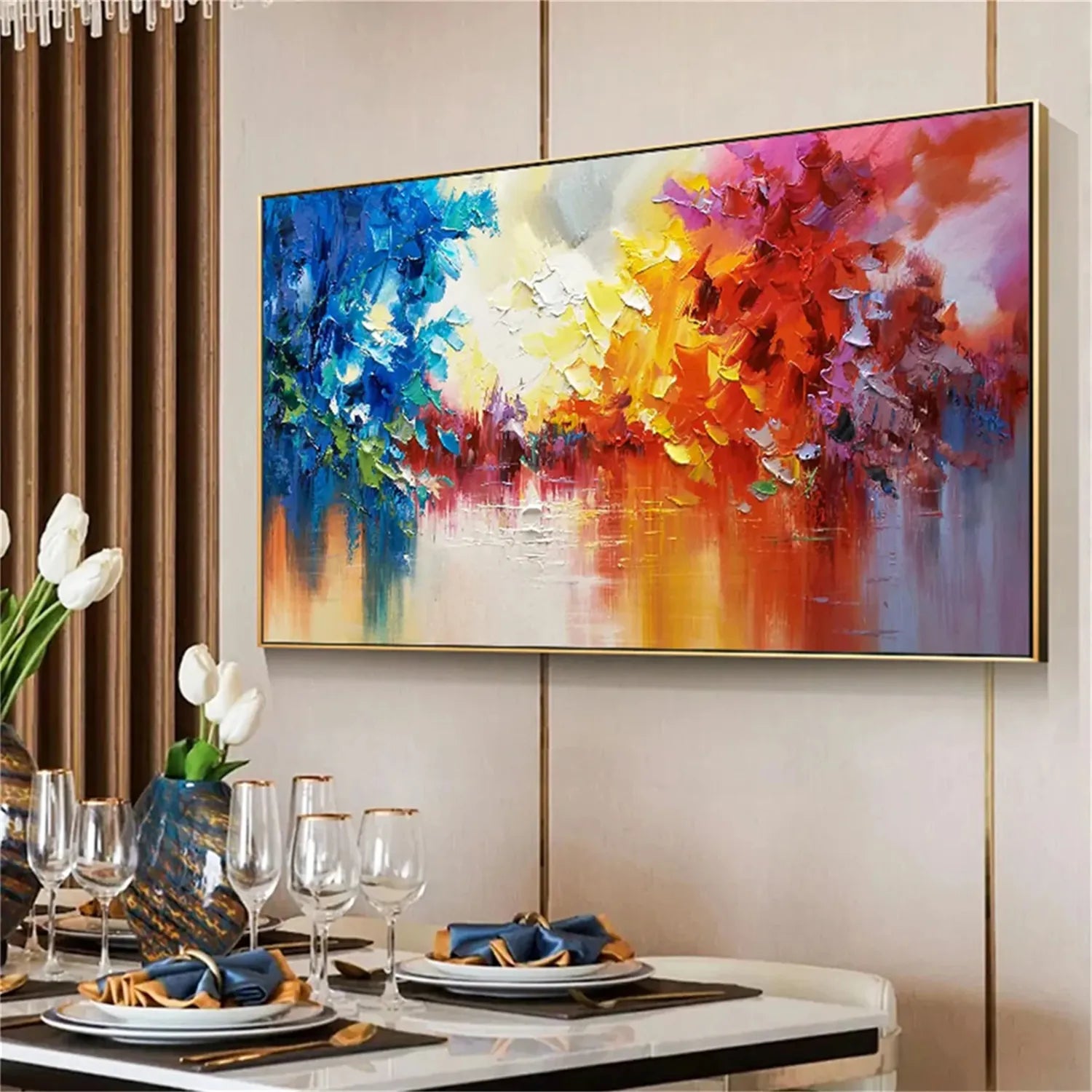 Colorful Abstract Textured Painting Canvas #AT008