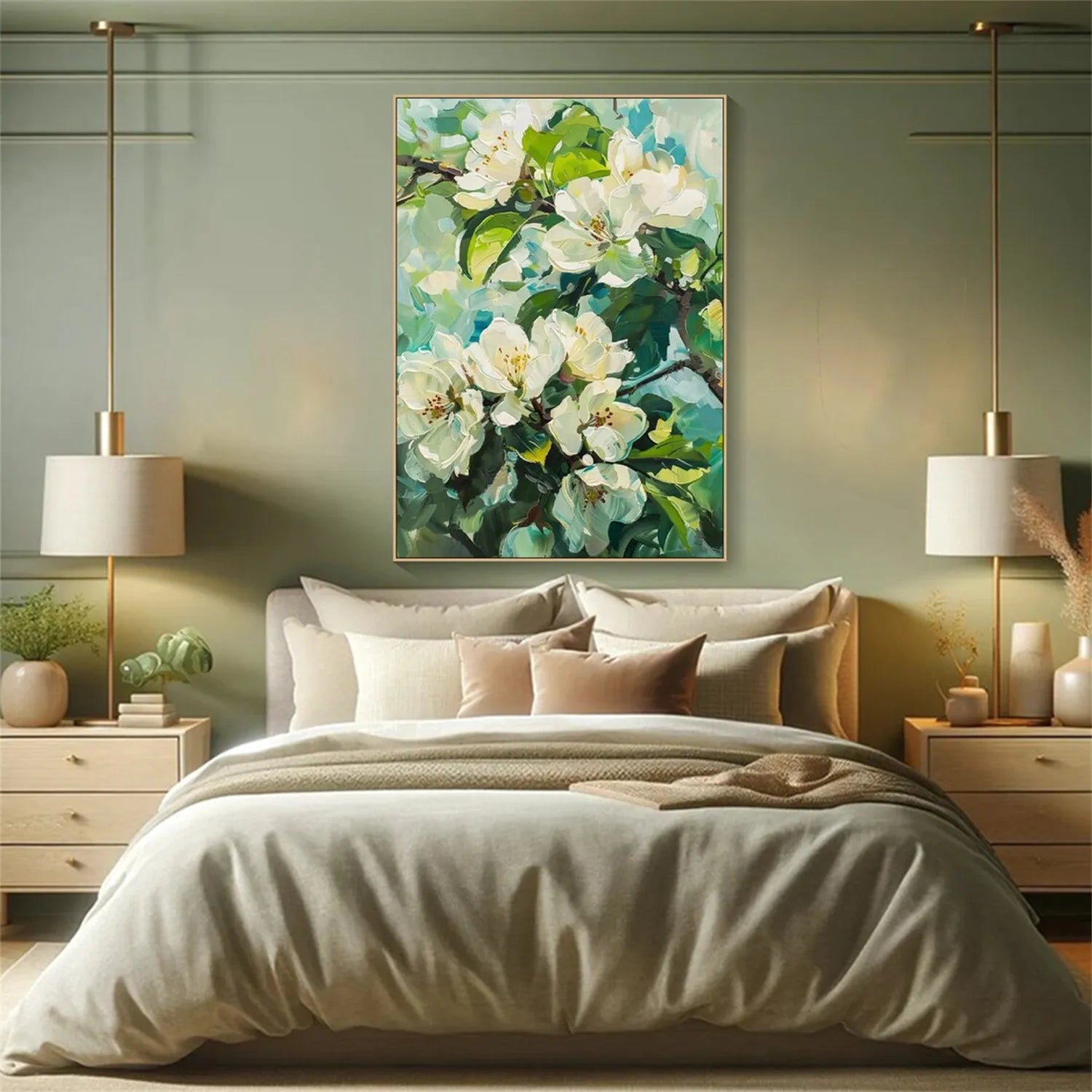 Colorful Flower Textured Painting Canvas #FP019