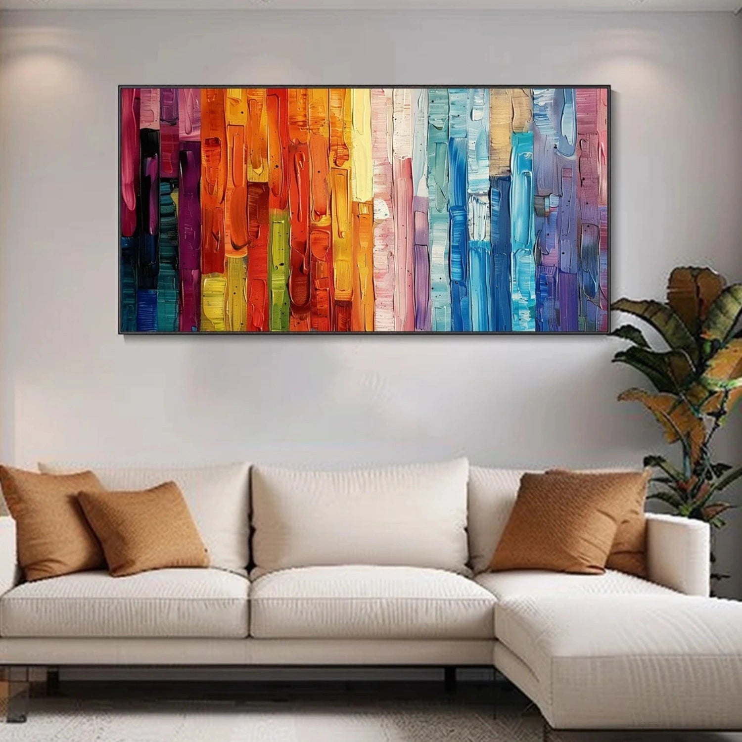 Colorful Abstract Textured Painting Canvas #AT091