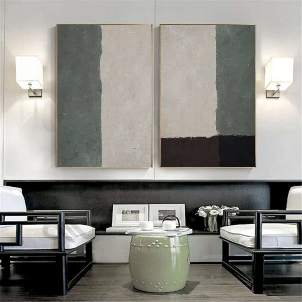 Green Minimalist Canvas Set of 2 #MT113