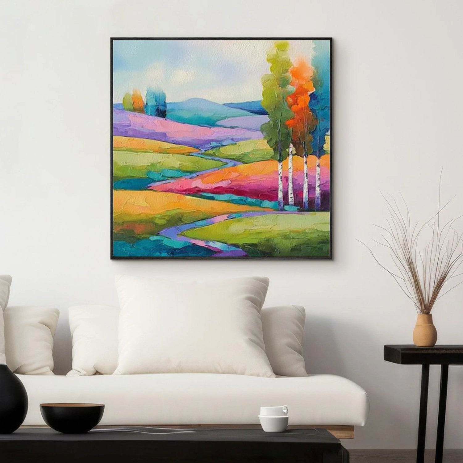 Colorful Abstract Mountain Canvas Art #MO043