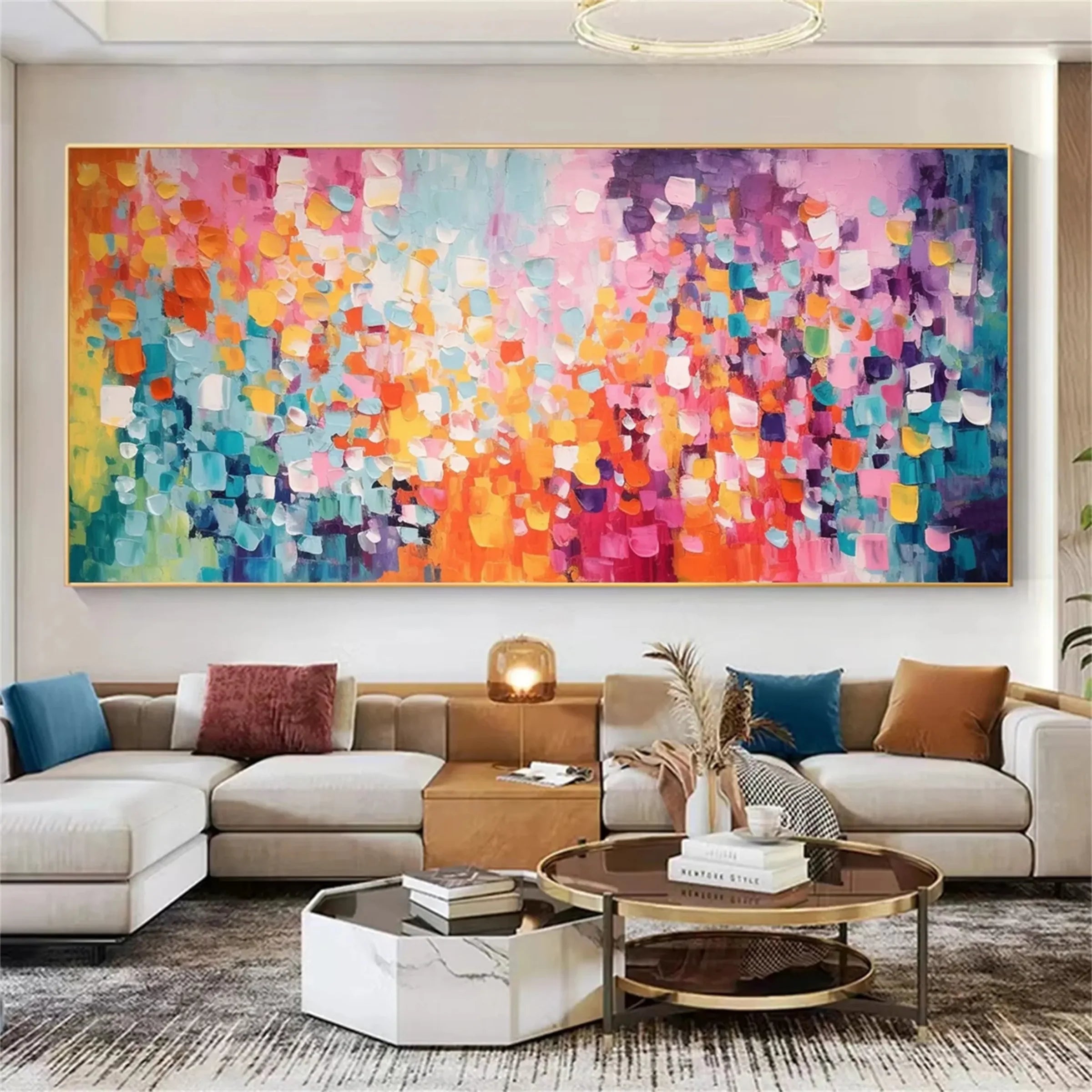 Colorful Abstract Textured Painting Canvas #AT001