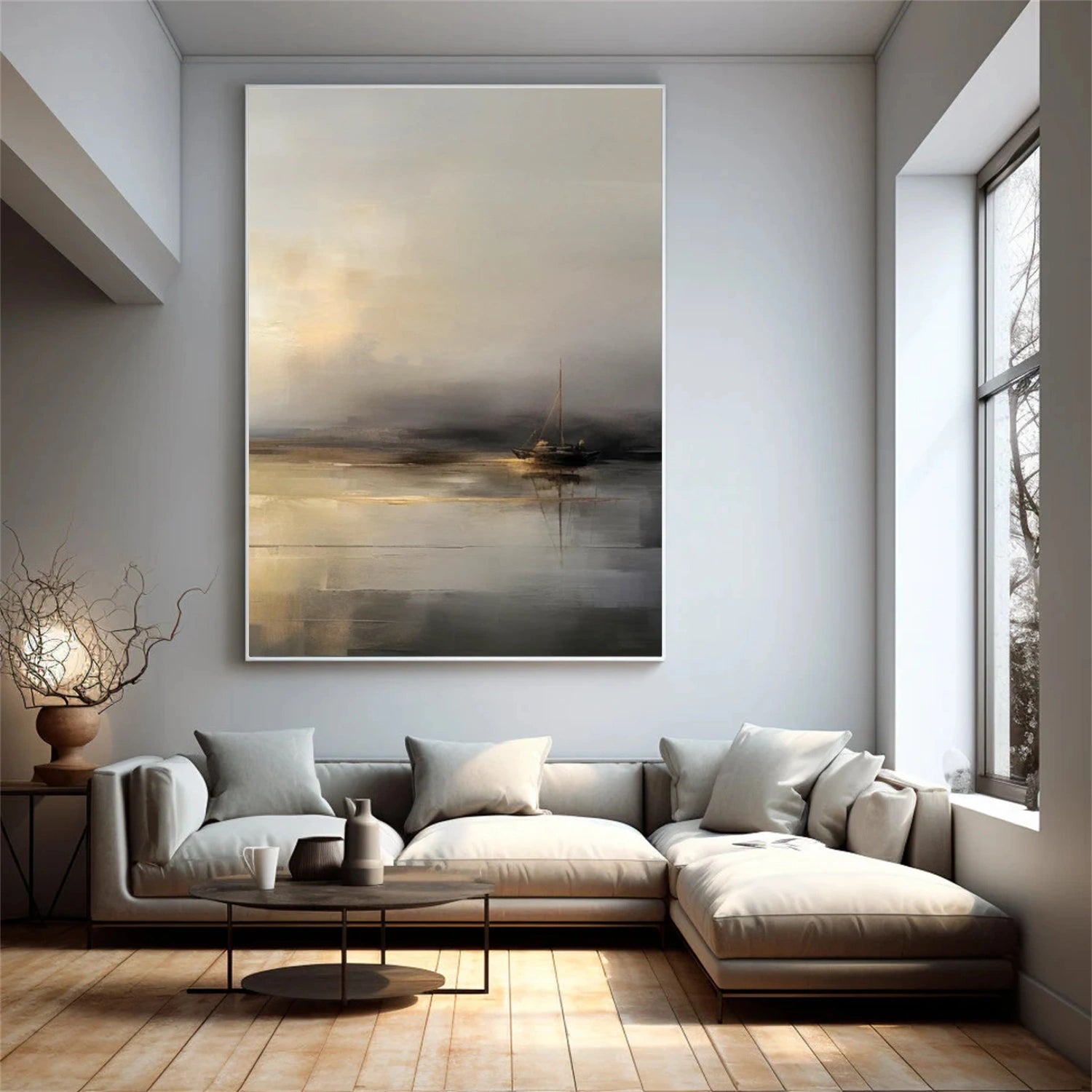 Ocean And Sky Abstract Wall Art #OS080