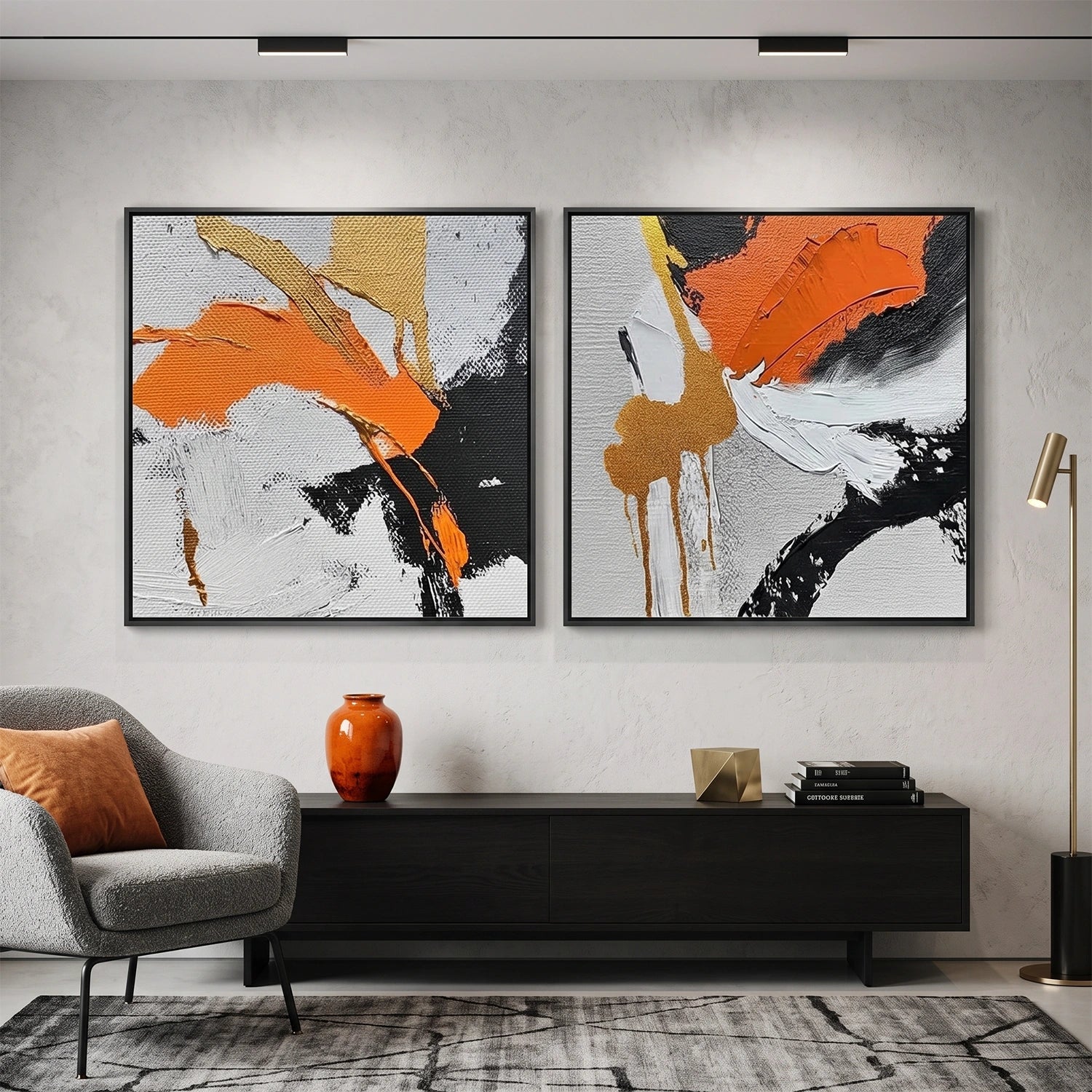 Abstract Textured Wall Art Set of 2 #AT162