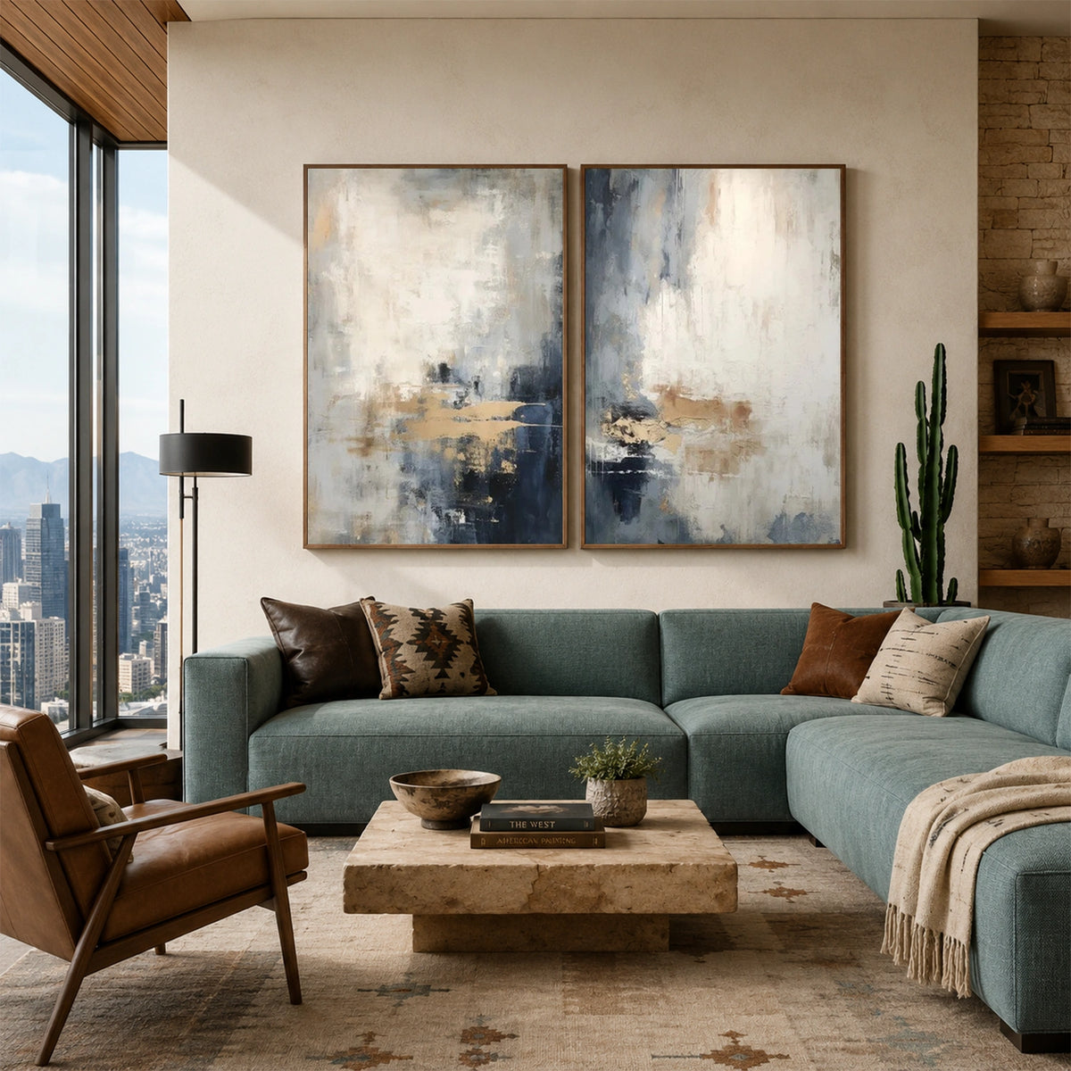 Abstract Canvas Wall Art Set of 2 #AP415