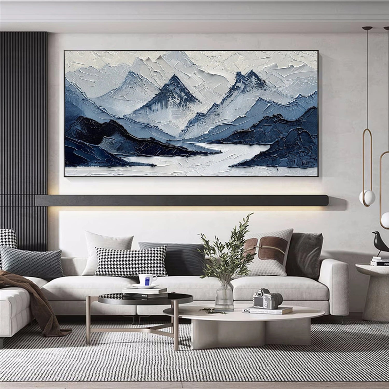 Abstract Mountain Textured Canvas Art #MO053