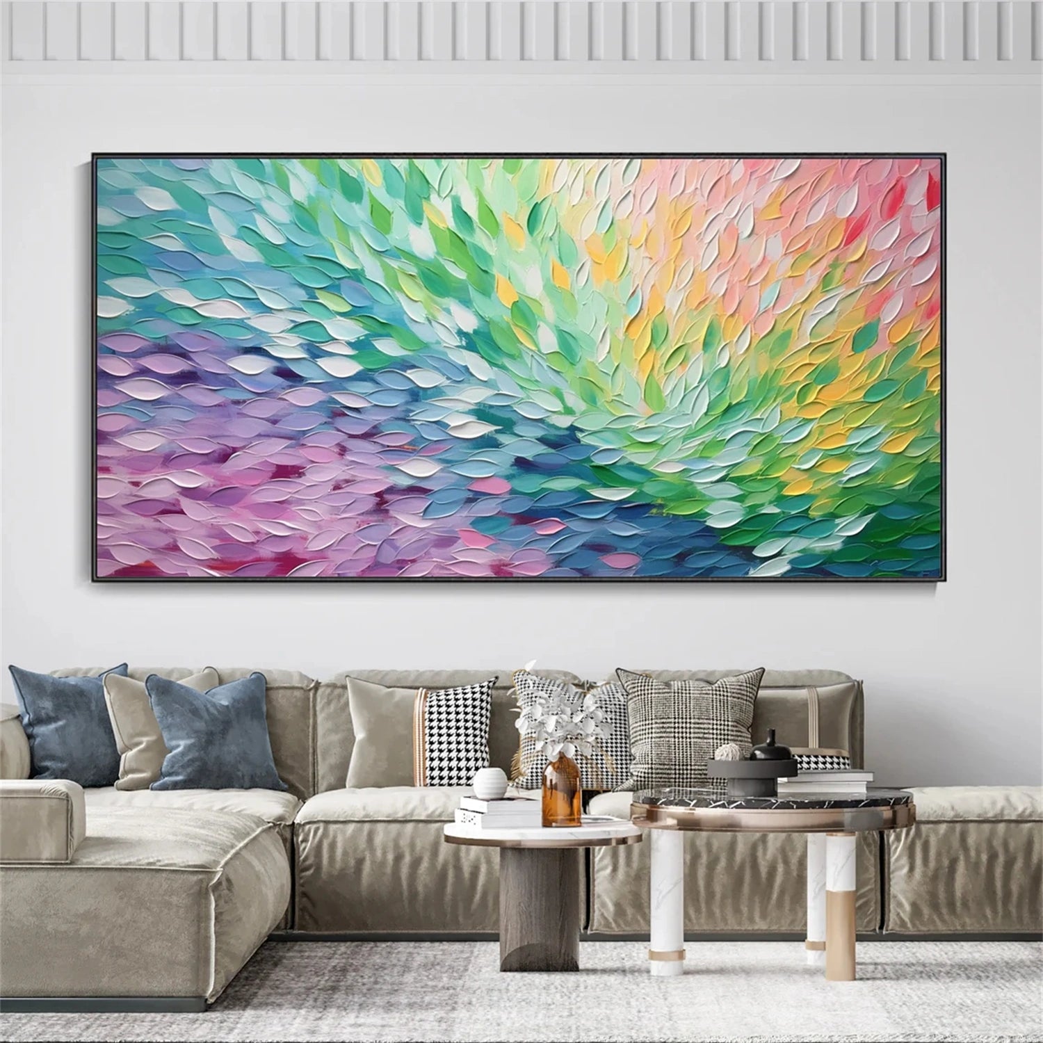 Colorful Abstract Textured Painting Canvas #AT079