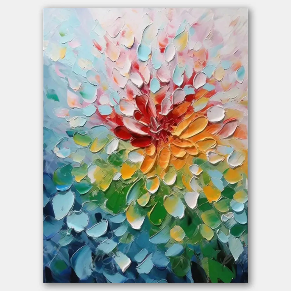 Colorful Abstract Textured Painting Canvas #AT010