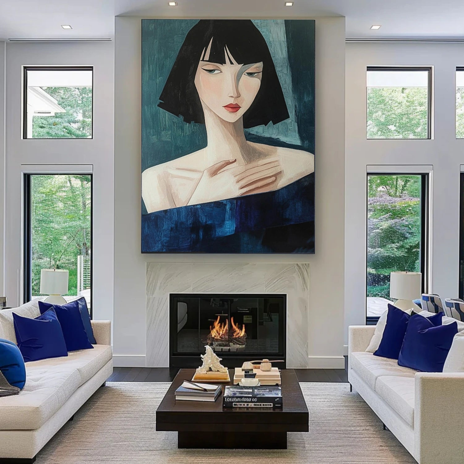 Abstract Portrait Canvas Art #AE111