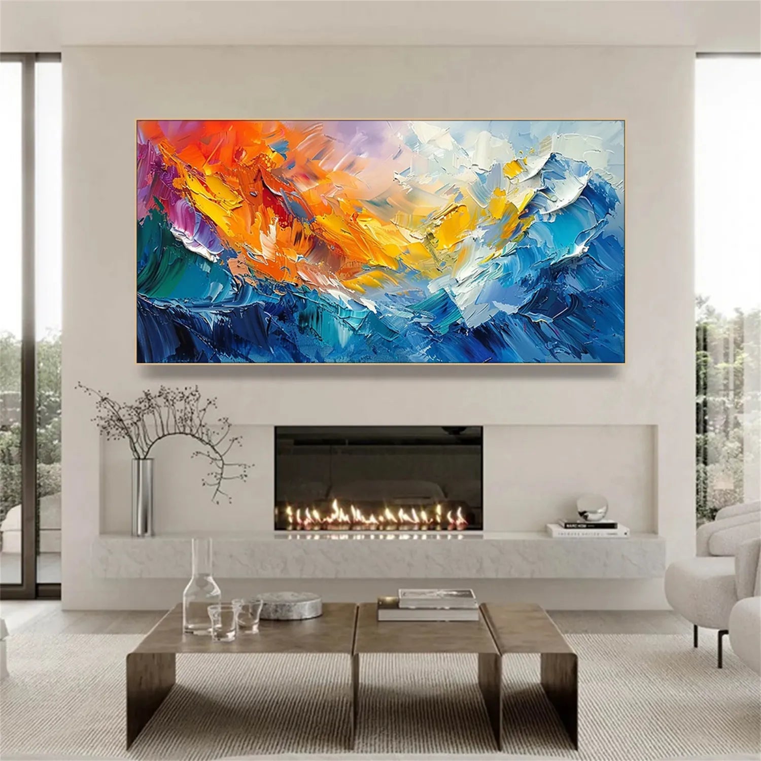 Colorful Abstract Textured Painting Canvas #AT050